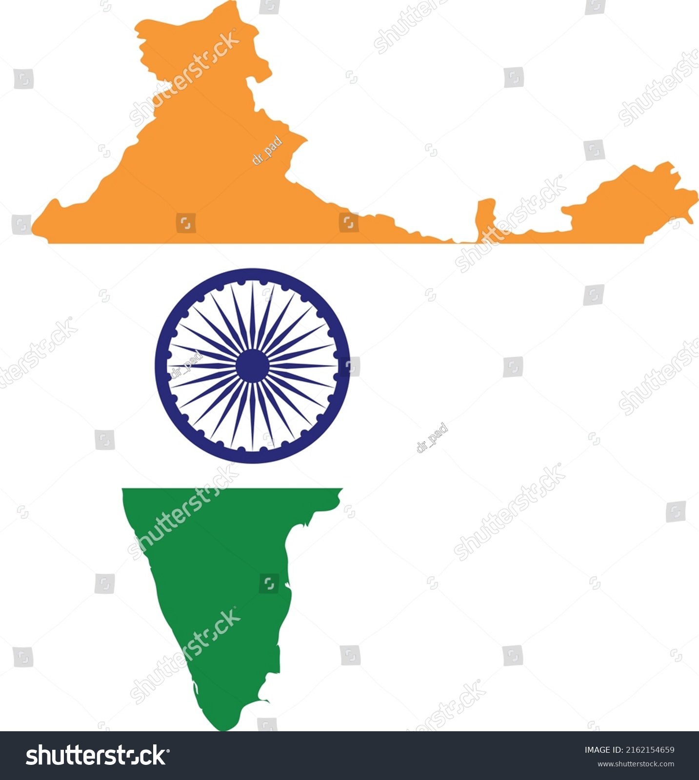 Indian Map Flag Concept Illustrated Design Stock Vector (Royalty Free ...