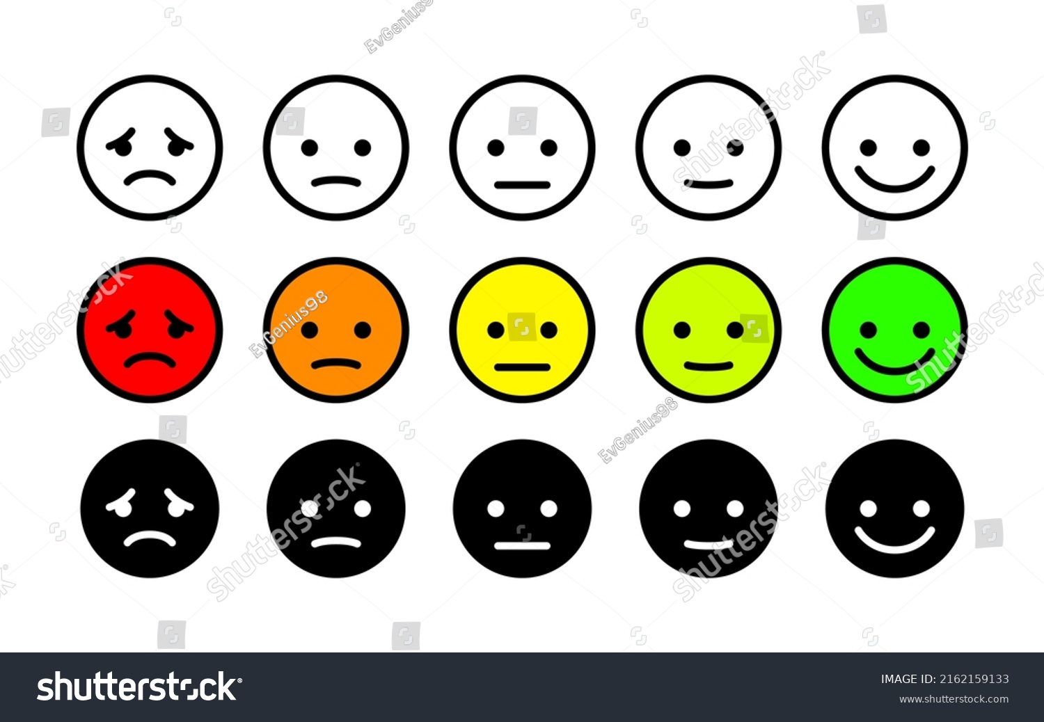 Customer Satisfaction Bad Good Vector Emoji Stock Vector (Royalty Free ...