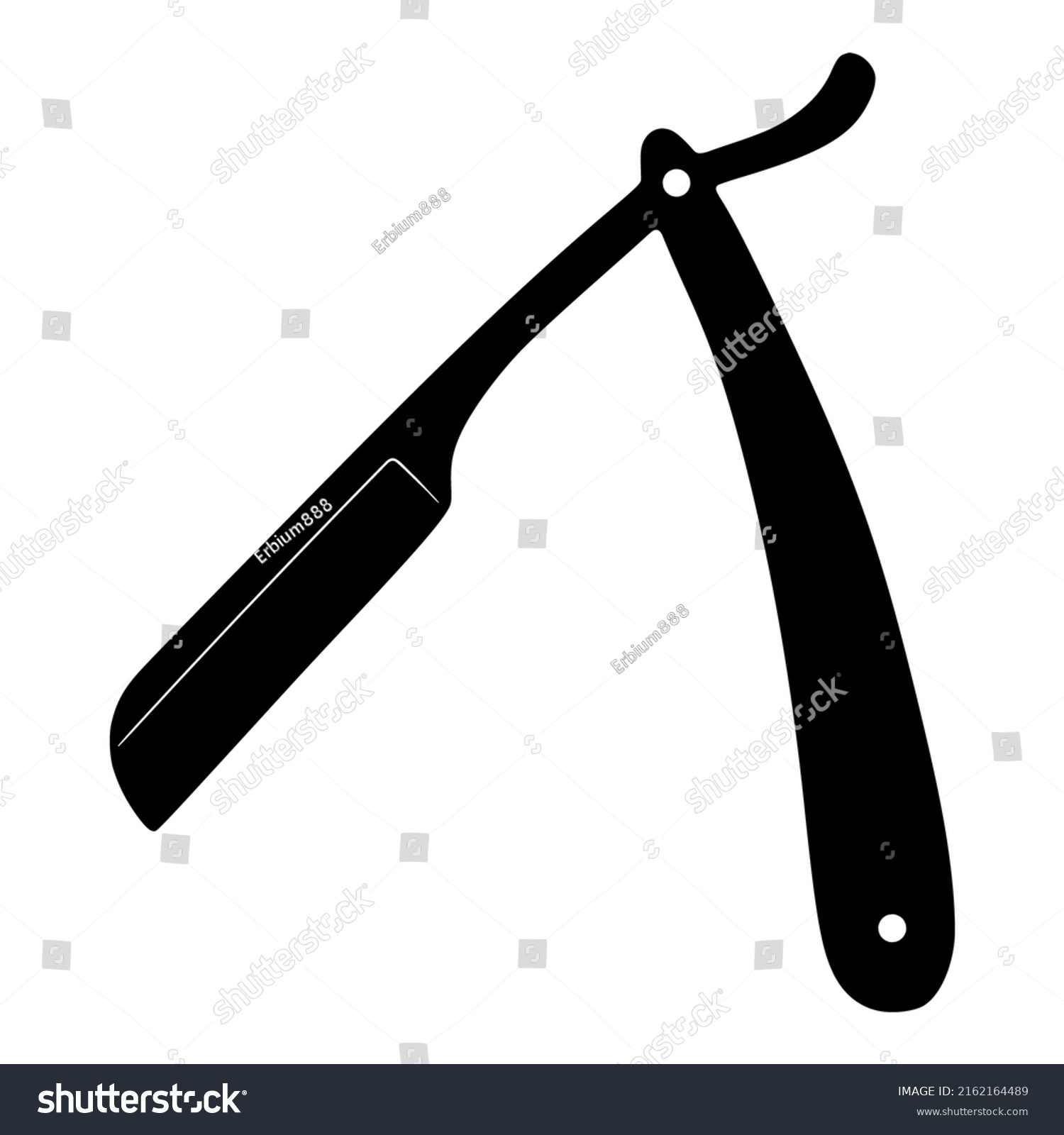 Straight Razor Silhouette Vector Illustration Isolated Stock Vector Royalty Free 2162164489 6637