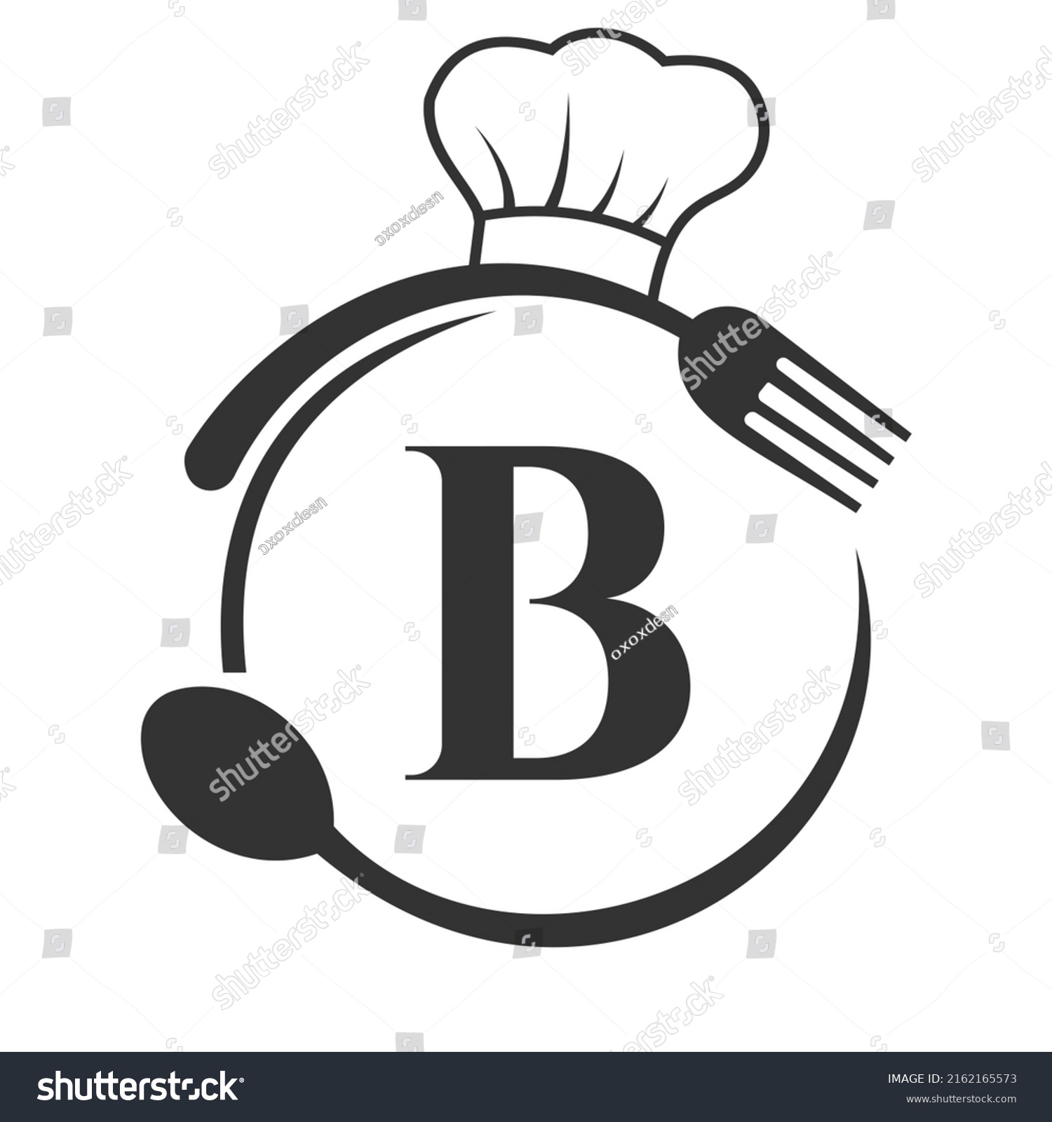 Restaurant Logo On Letter B Concept Stock Vector (Royalty Free ...