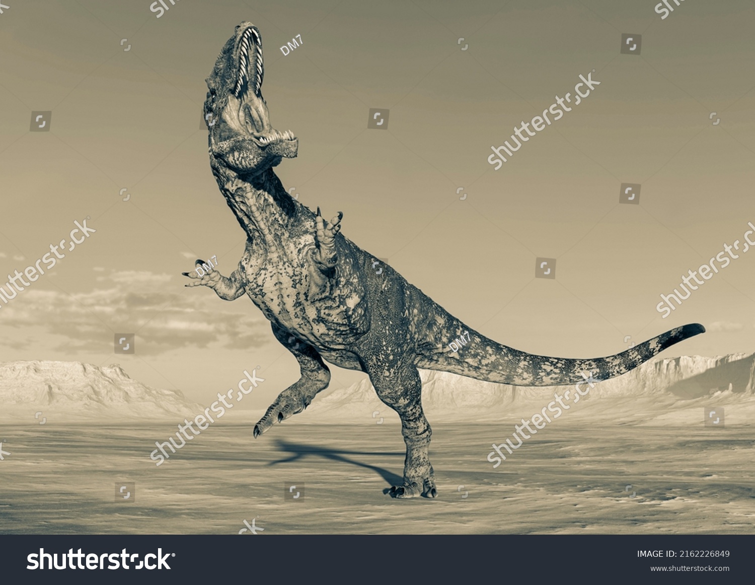 Giganotosaurus Doing Fight Pose On Sunset Stock Illustration 2162226849 Shutterstock 6597