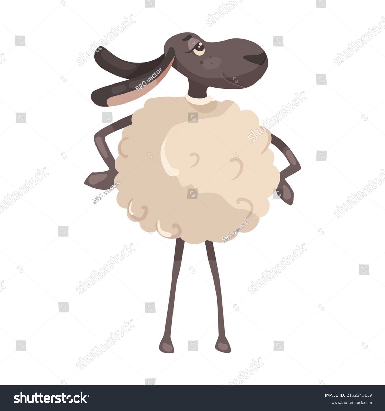 Fluffy Sheep Cartoon Illustration Fluffy Lamb Stock Vector (Royalty ...