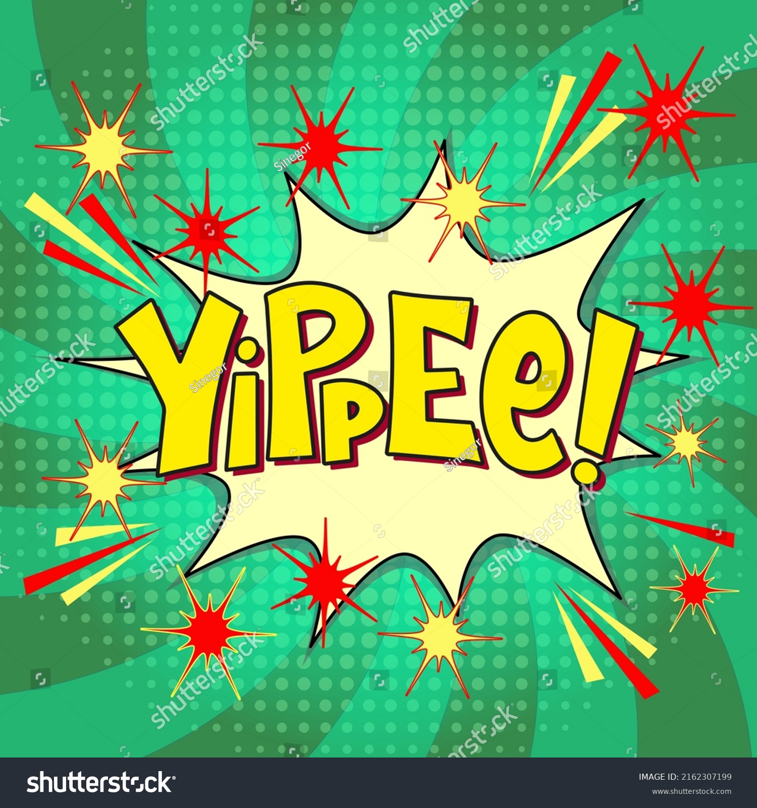 Comic Lettering Yippee Vector Bright Cartoon Stock Vector (Royalty Free ...