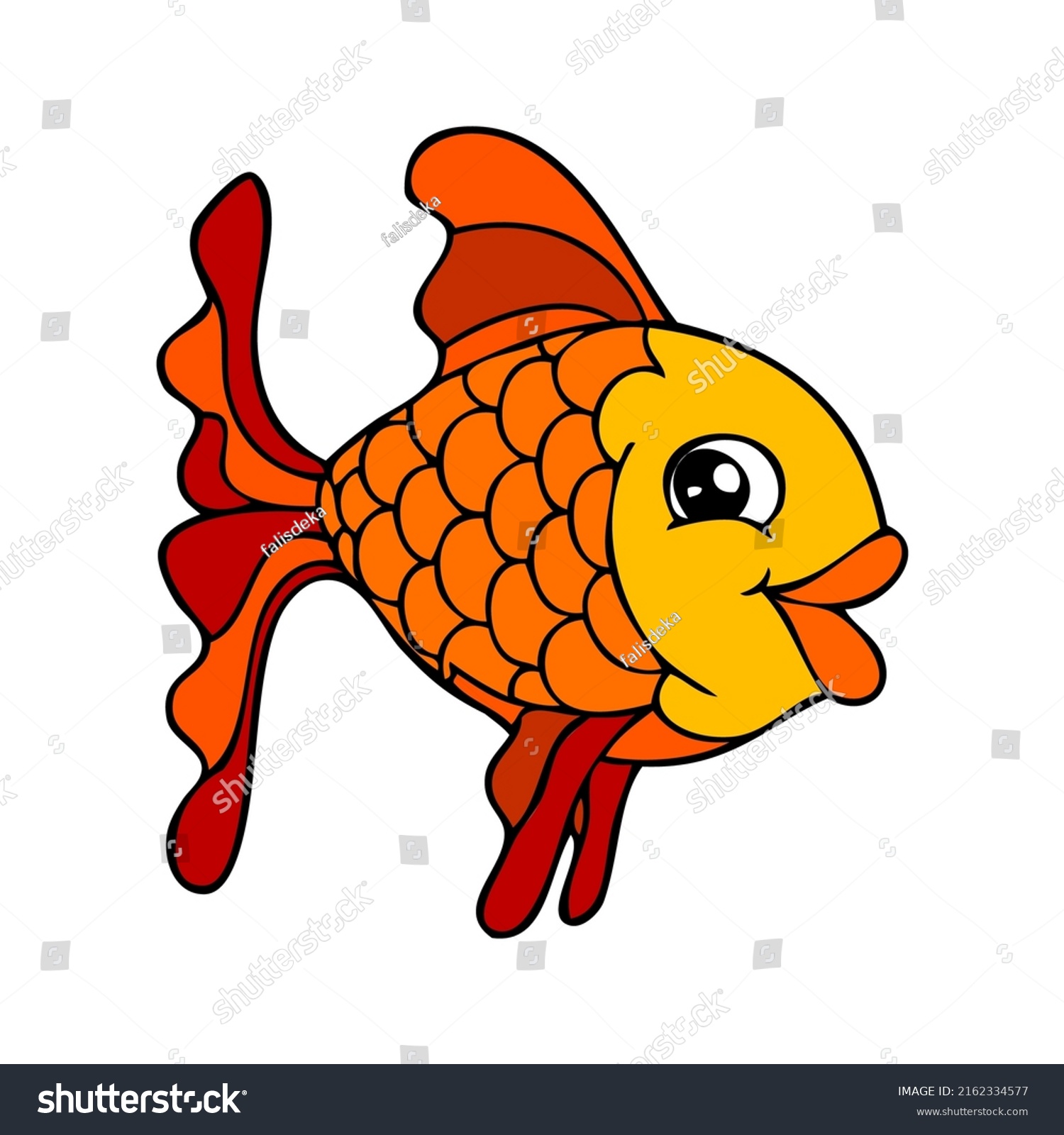 Fish Vector Illustrationisolated On White Backgroundtop Stock Vector ...