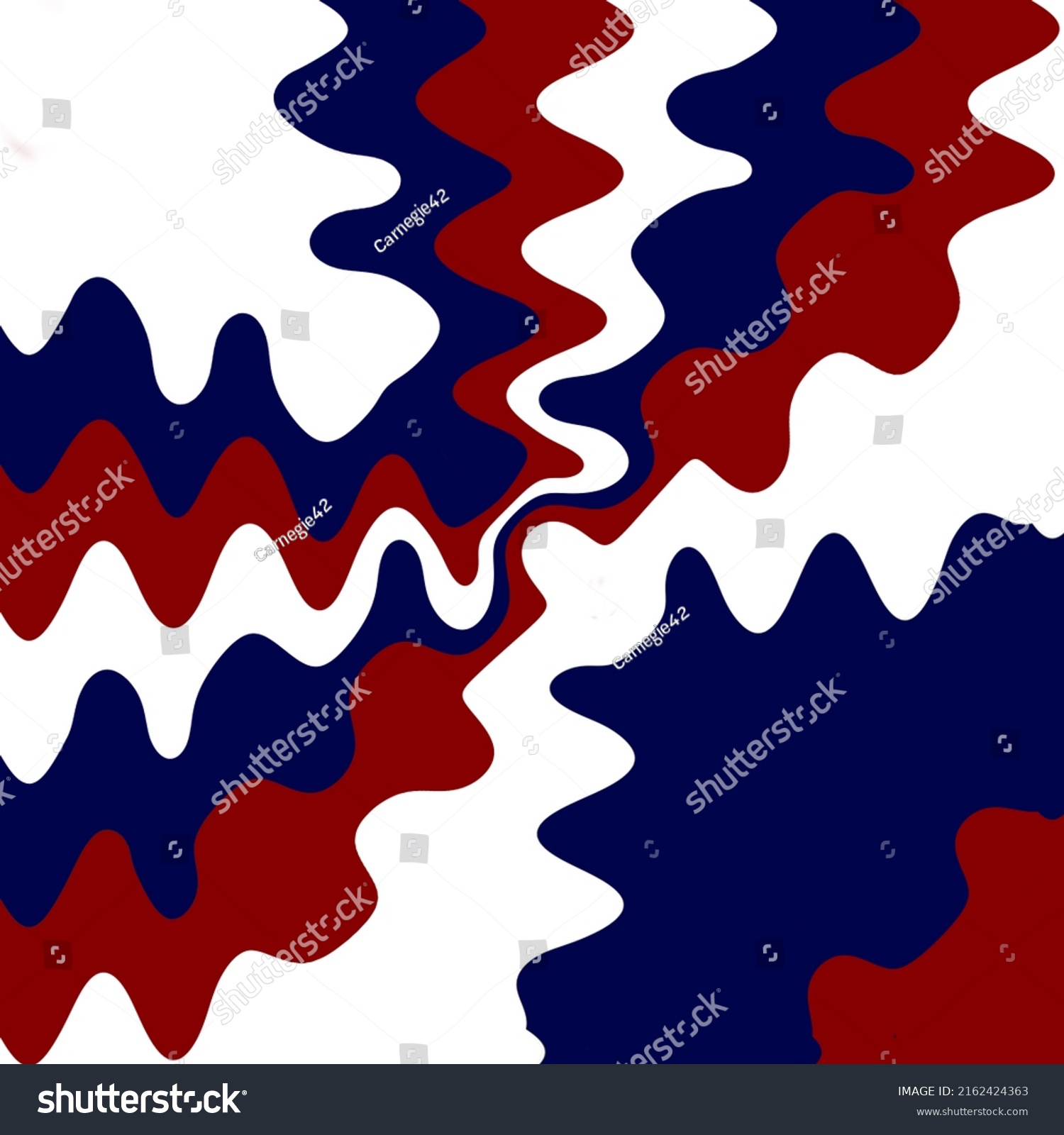 Abstract Red White Blue Digital Art Stock Illustration 2162424363
