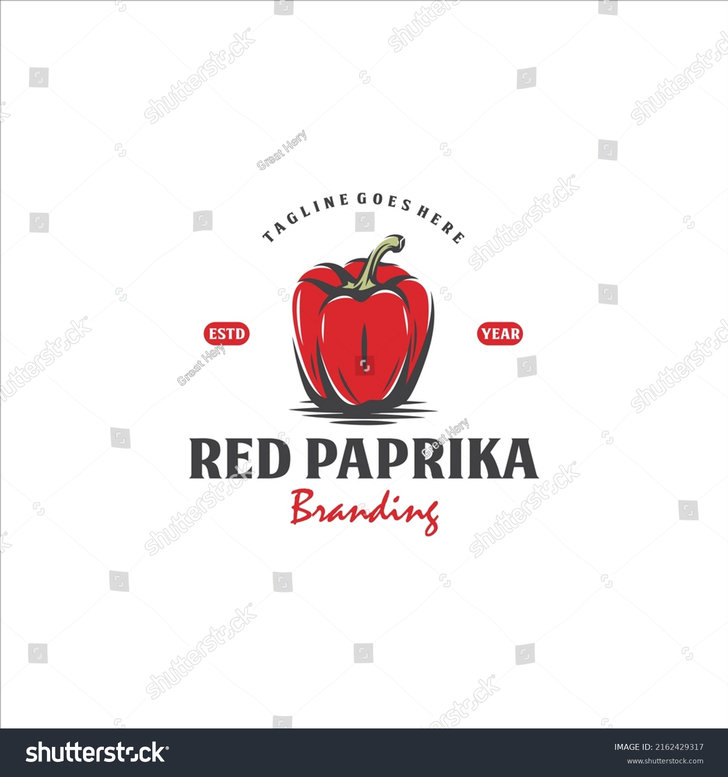 Paprika Red Chili Jalapeno Logo Design Stock Vector (Royalty Free ...