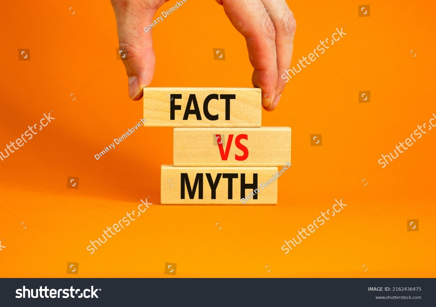 Fact Vs Myth Symbol Concept Words Stock Photo 2162436475 | Shutterstock