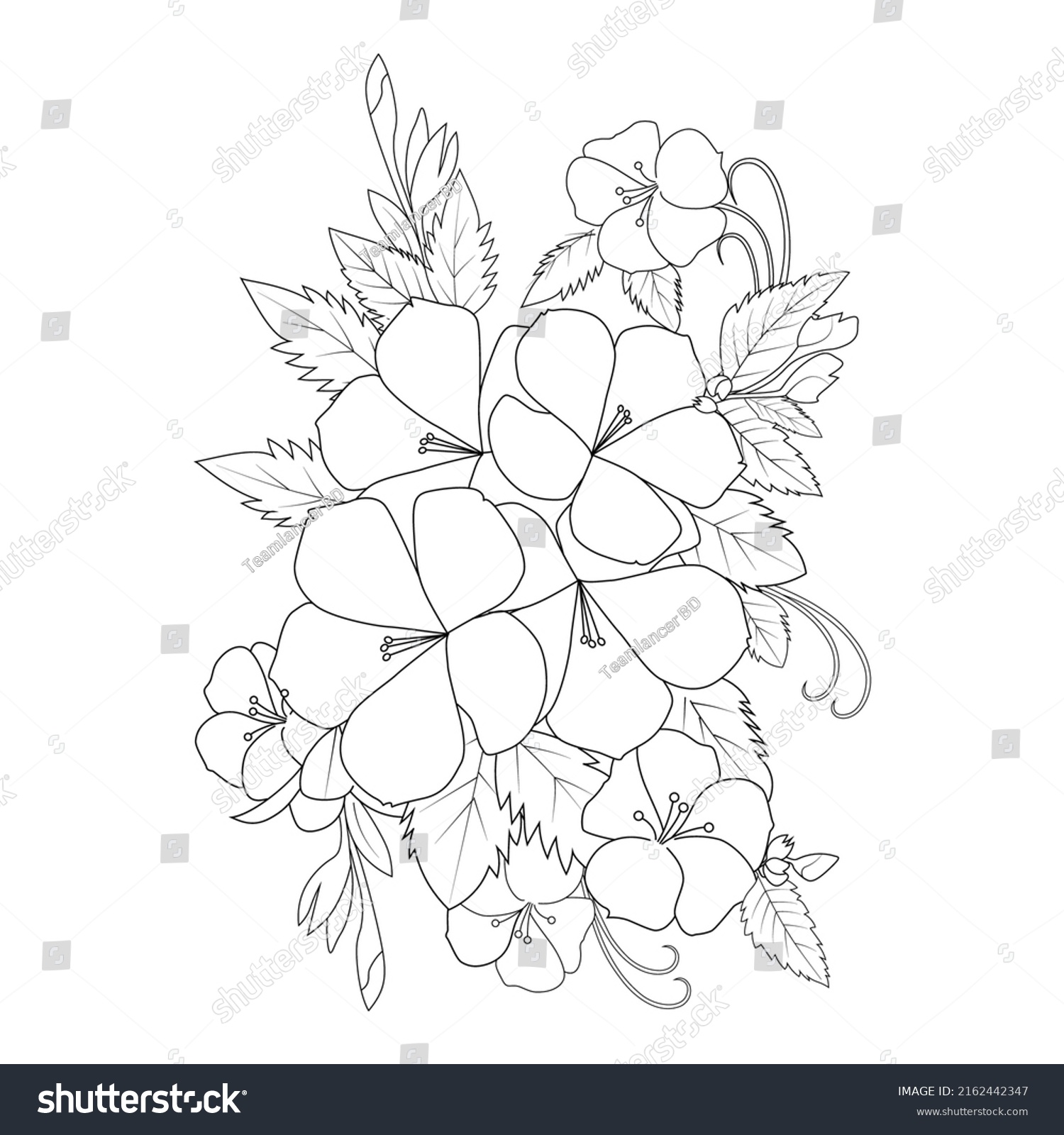 Allamanda Flower Illustration Creative Line Art Stock Vector (Royalty ...