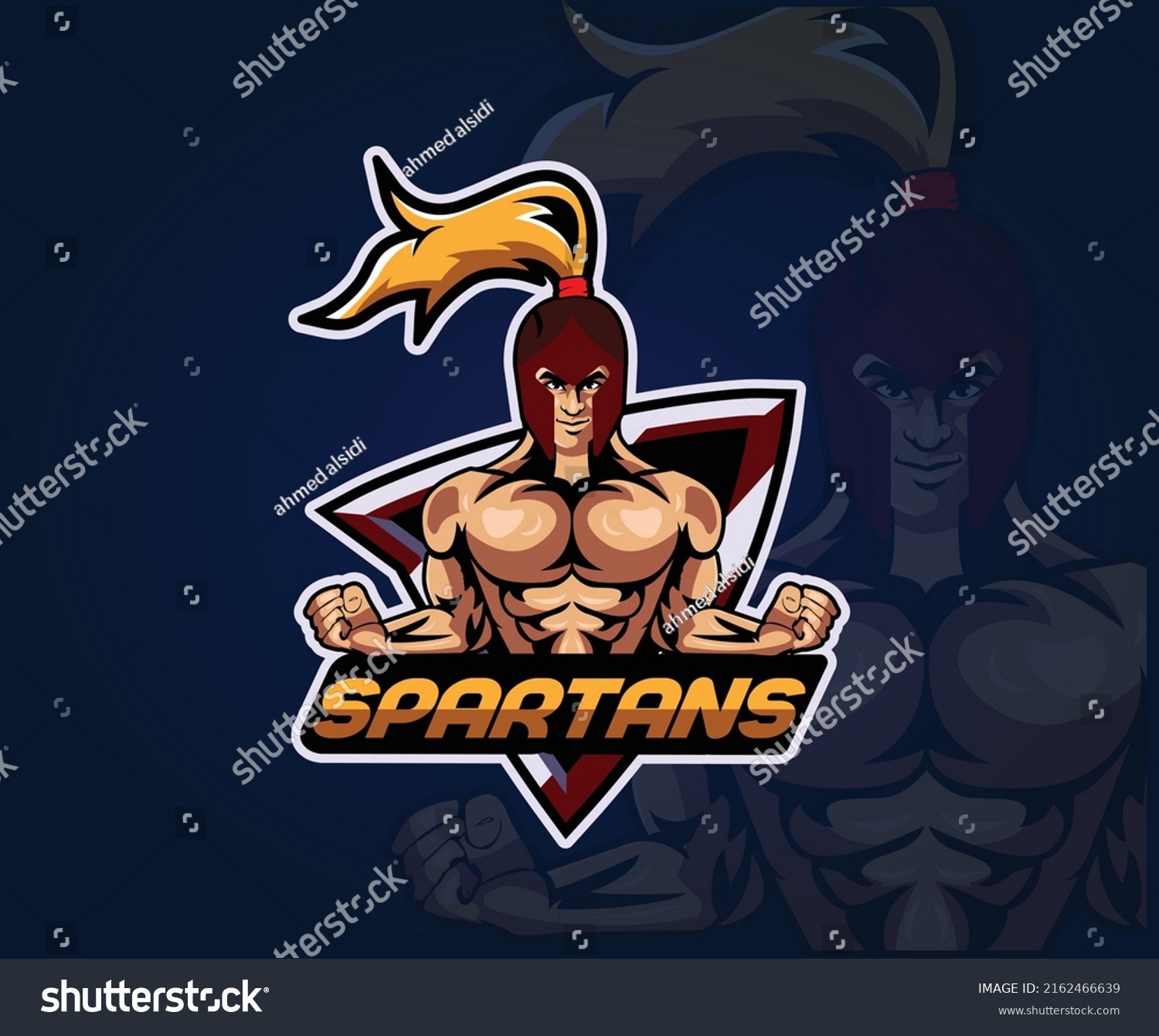 Spartan Mascot Esport Logo Design Stock Vector (Royalty Free ...