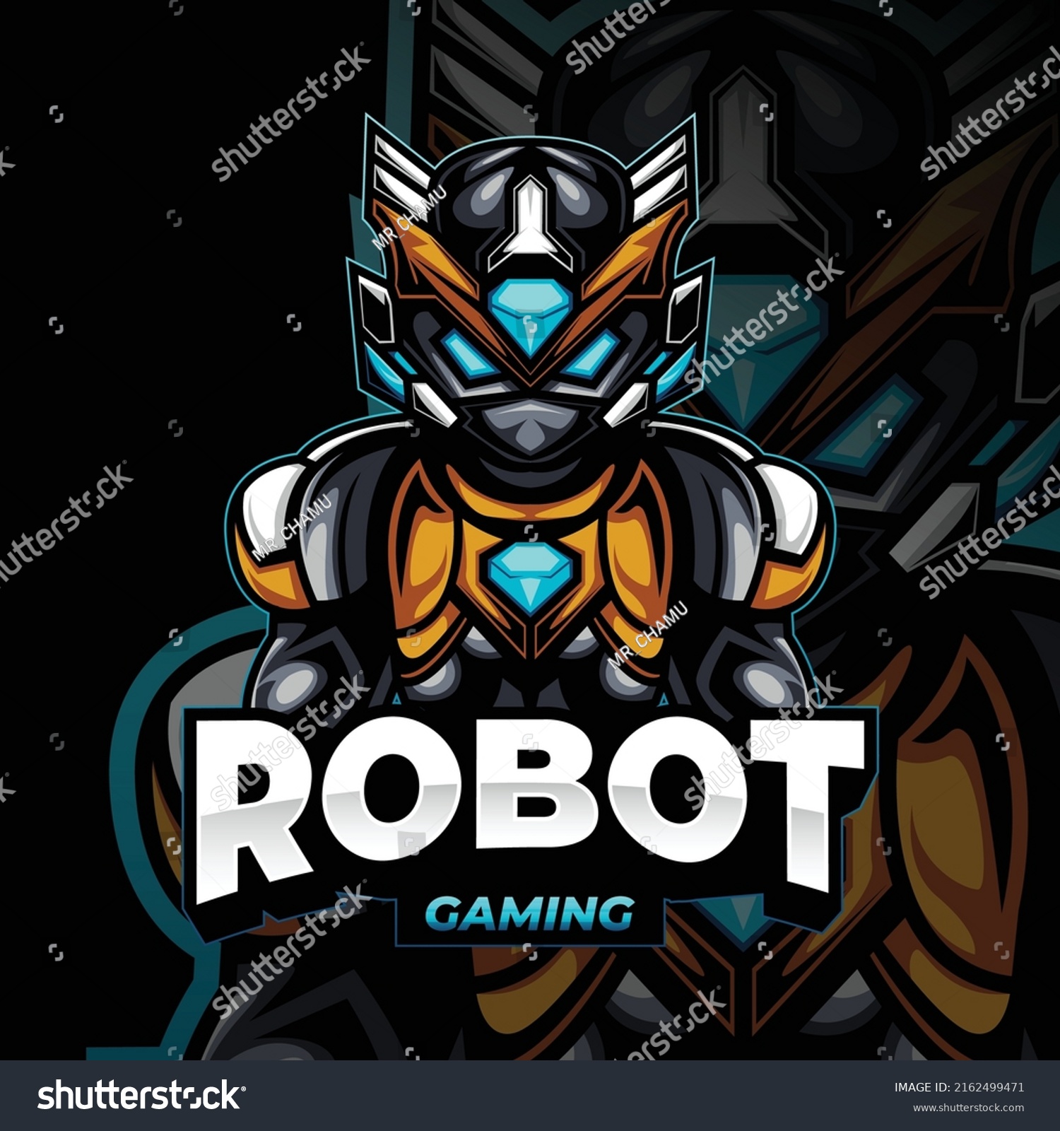 Detailed Mascot Gaming Logo Vector Robo Stock Vector (Royalty Free ...