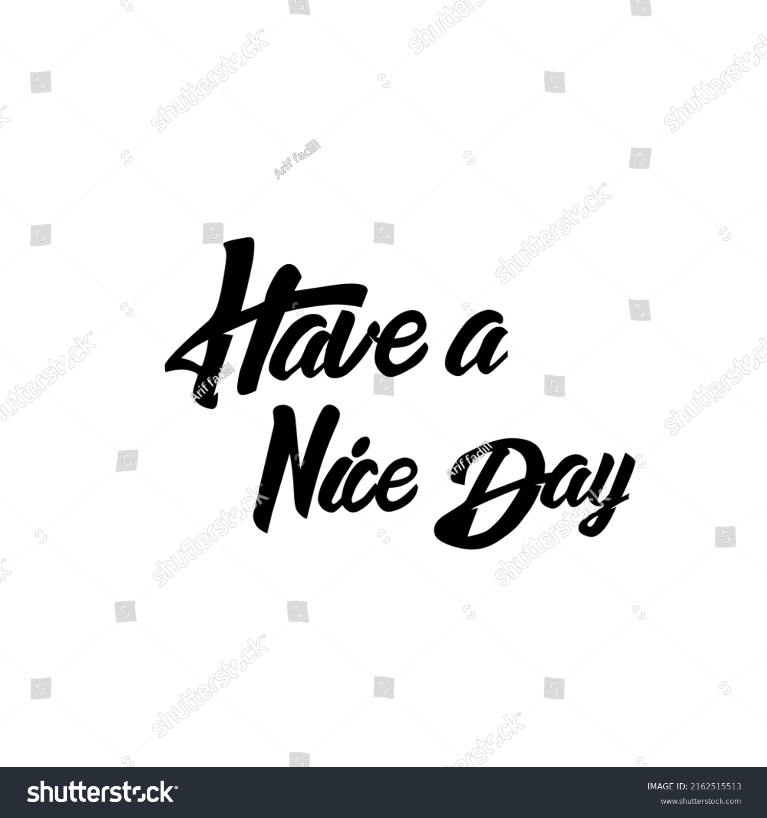 Vector Have Nice Day Handwritten Lettering Stock Vector (Royalty Free ...