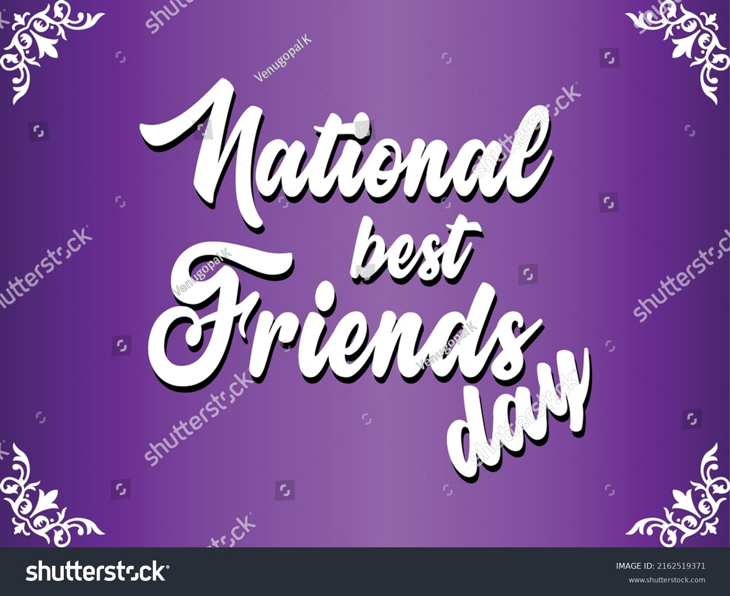 National Best Friends Day Stock Vector (Royalty Free) 2162519371