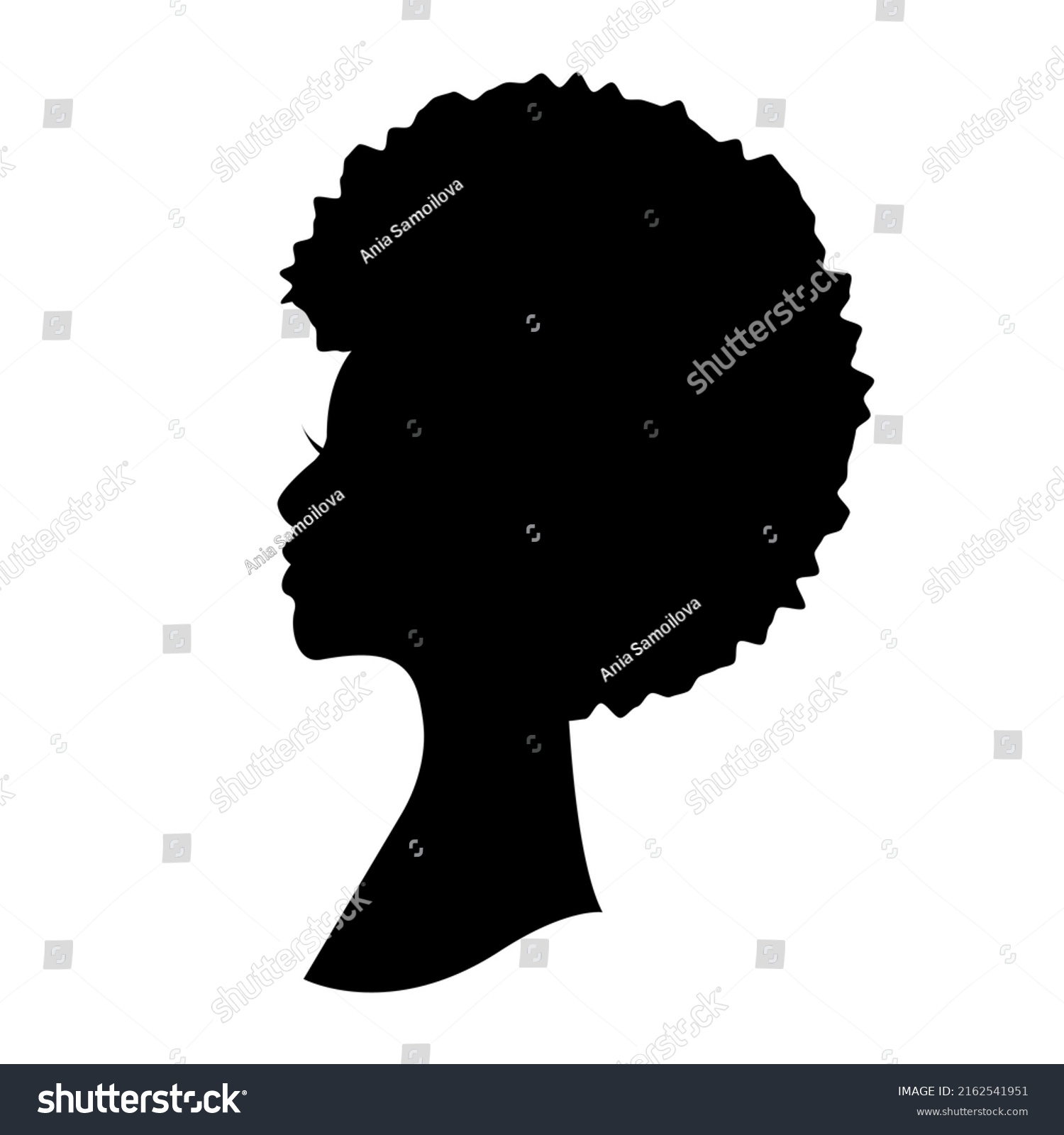 Vector Illustration Black Woman Afro Hair Stock Vector (royalty Free 