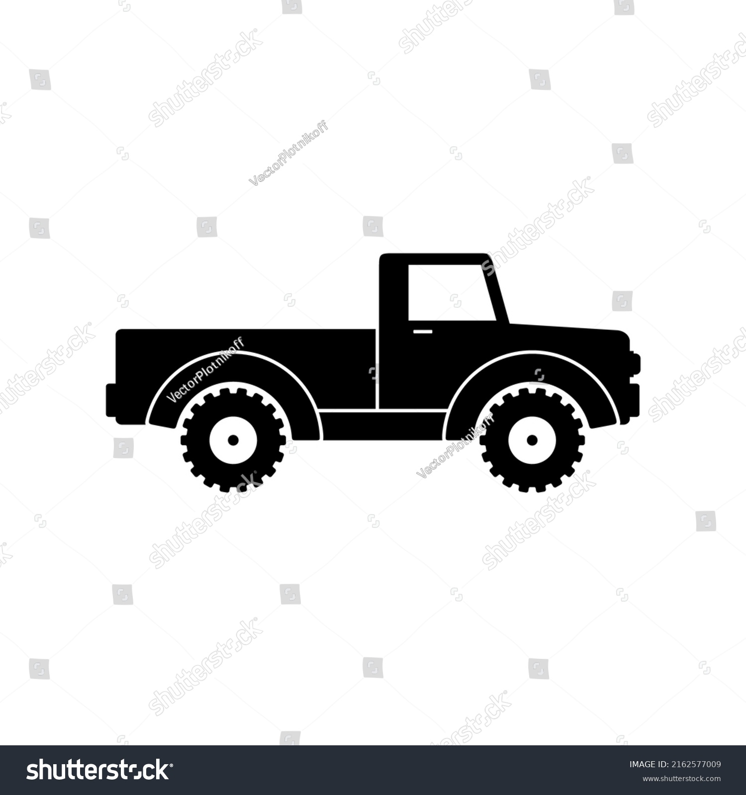 Retro Pickup Truck Icon Isolated On Stock Vector (Royalty Free ...