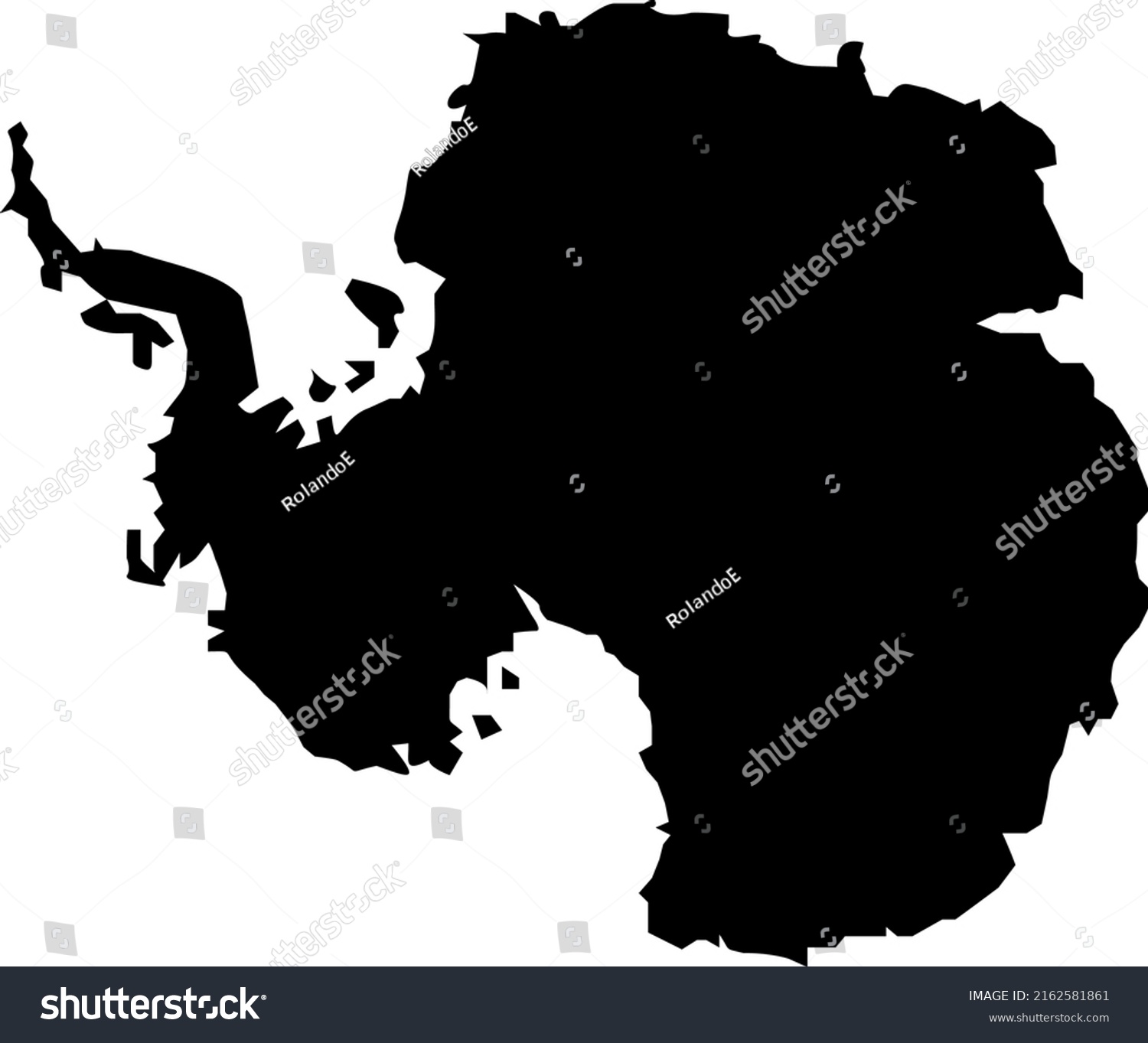 Vector Map Antarctica White Continent Stock Vector (Royalty Free ...