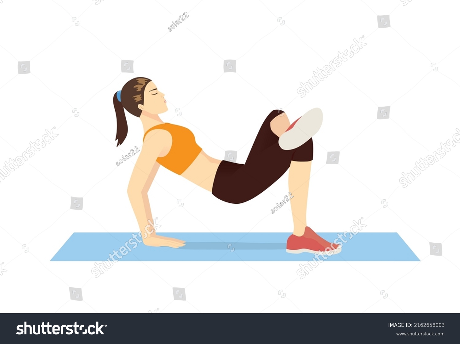 Women Do Glute Stretches Tailbone Stong Stock Vector (Royalty Free ...