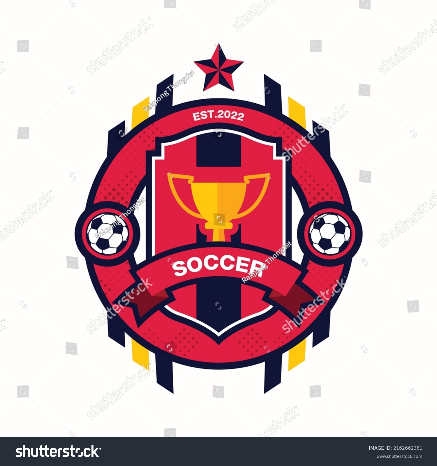 Soccer Football Badge Logo Design Templates Stock Vector (Royalty Free ...