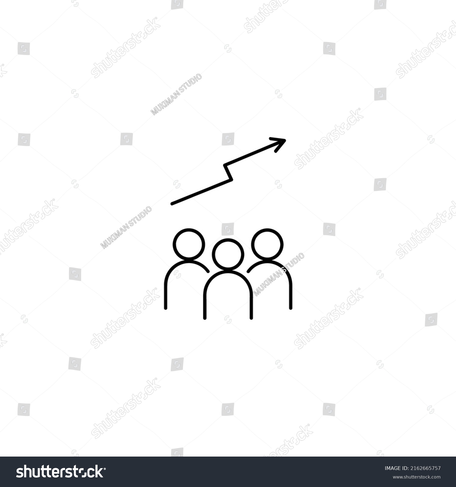 Linear Team Work Goals Icon Stock Vector (Royalty Free) 2162665757 ...