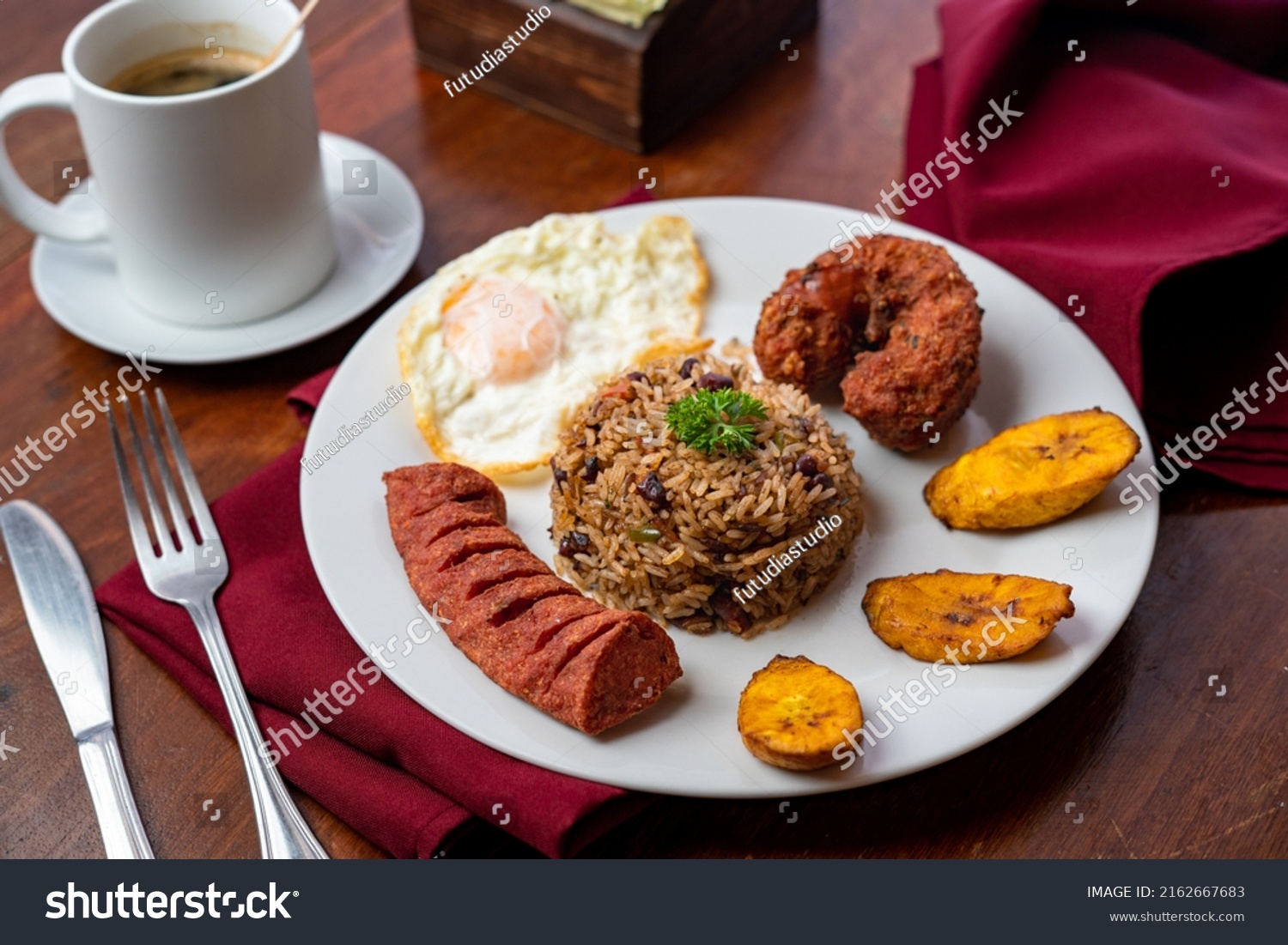 Delicious Typical Costa Rican Breakfast Coffee Stock Photo 2162667683 ...