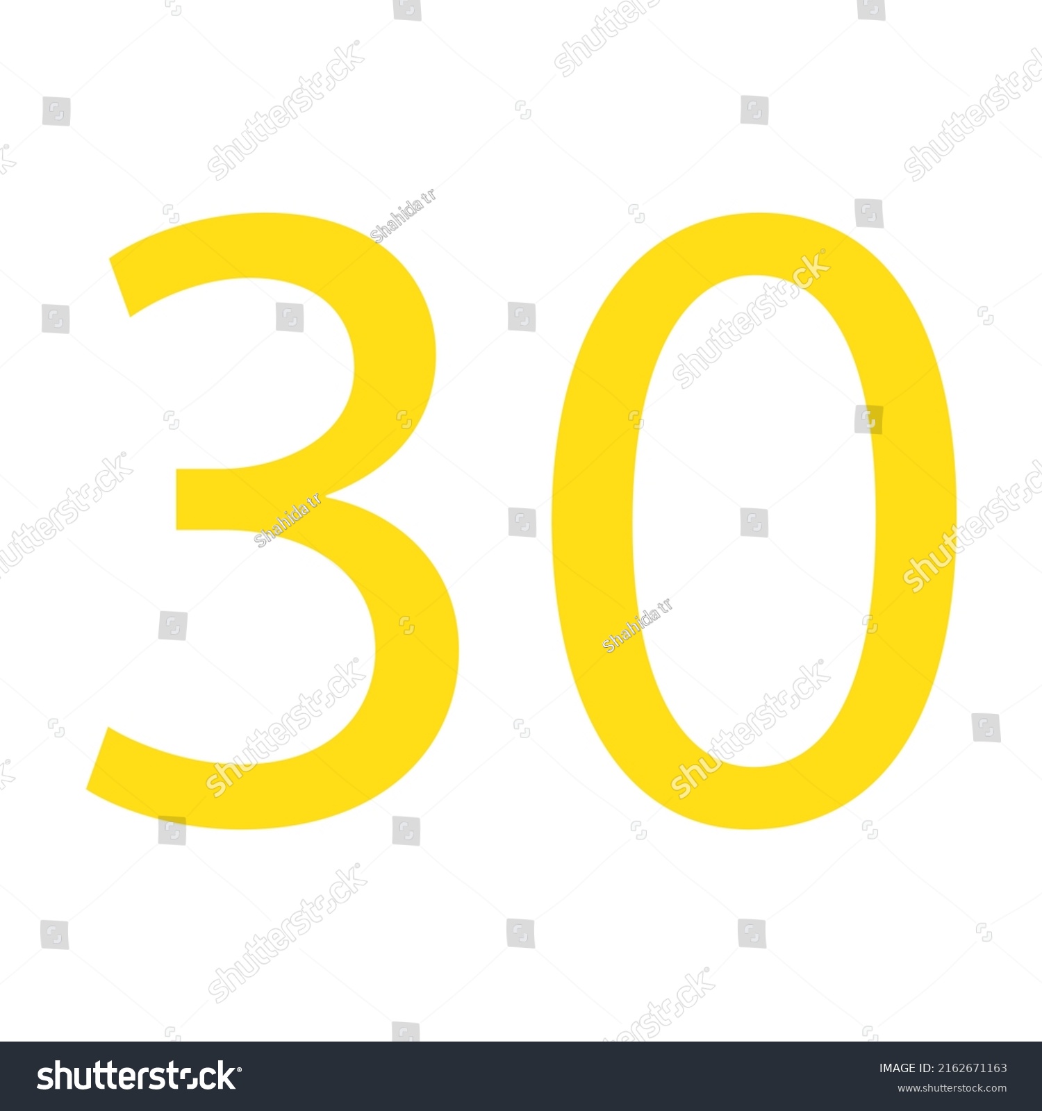 30 Number Simple Clip Art Vector Stock Vector Royalty Free 2162671163