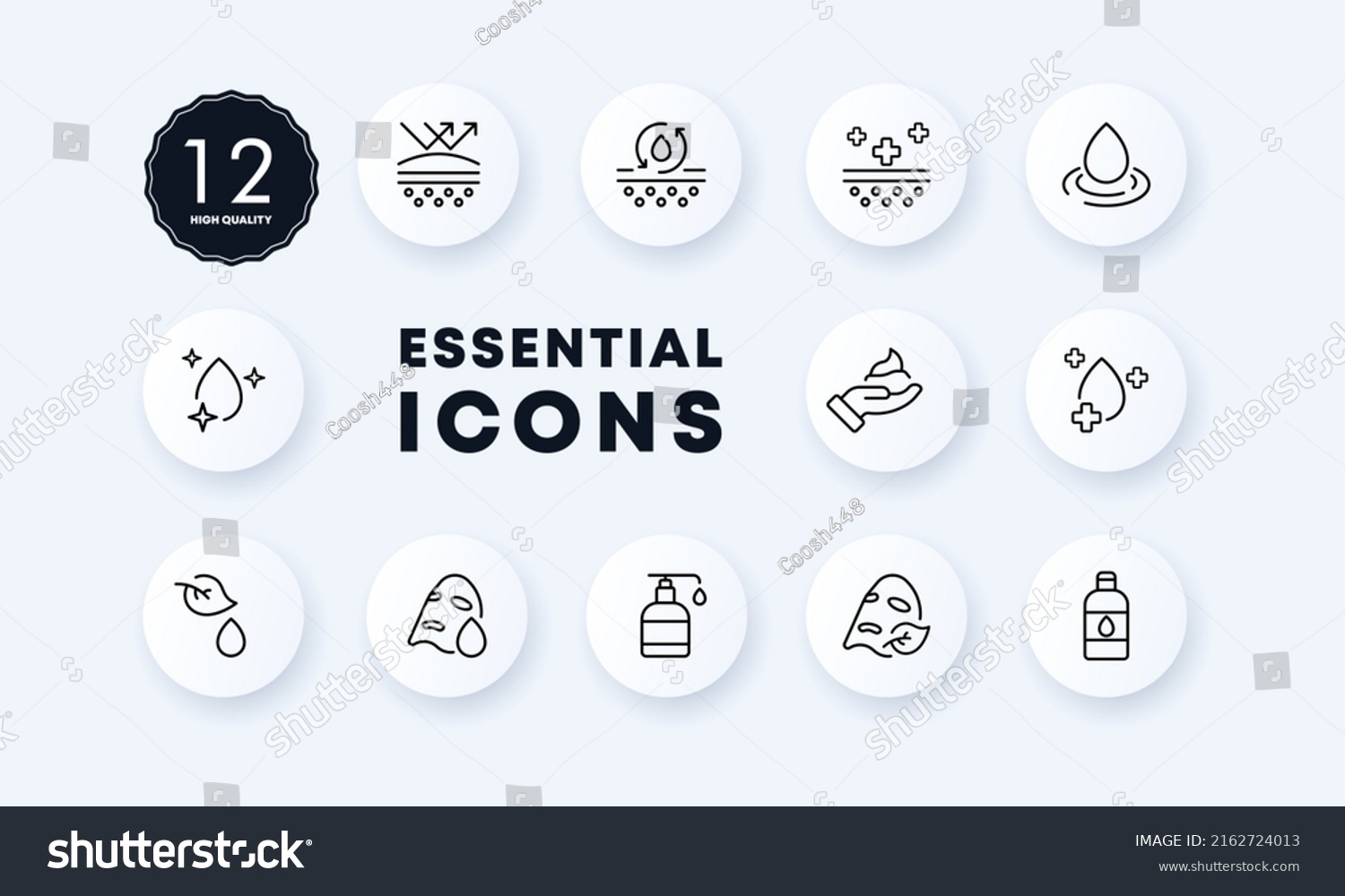 Skin Hydration Set Icon Moisturizing Mask Stock Vector (Royalty Free ...