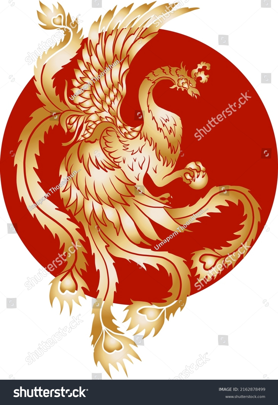 Beautiful Line Art Phoenix Tattoo Design Stock Vector (Royalty Free ...