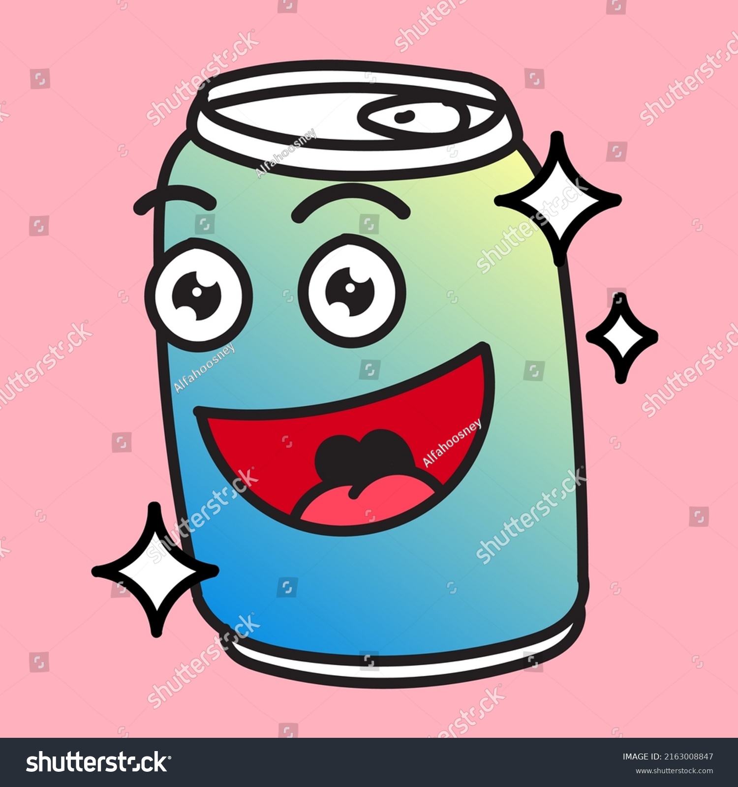 Soda Cans Cartoon Illustration Cute Cans Stock Vector Royalty Free