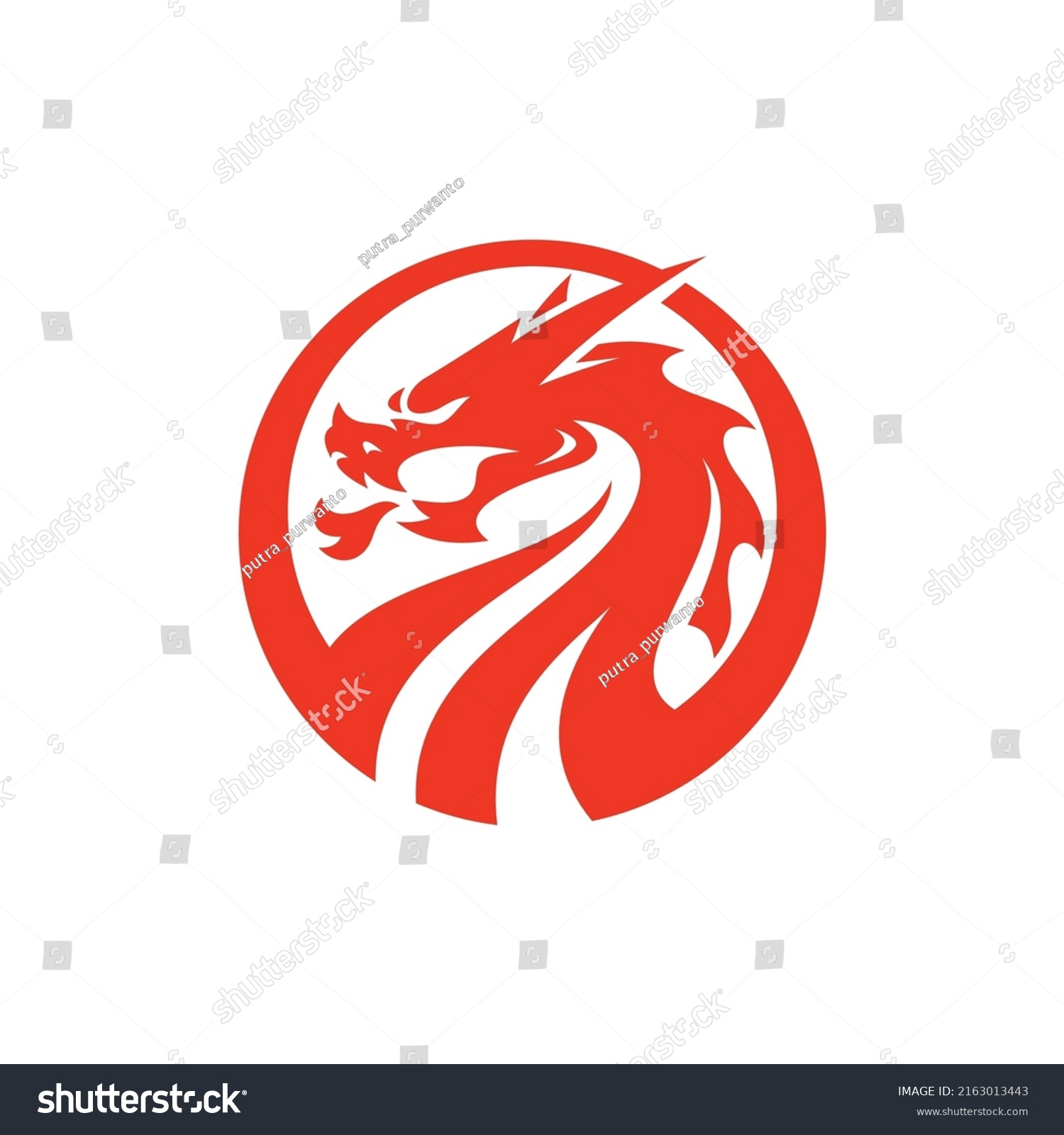 Dragon Serpent Head Circle Emblem Logo Stock Vector (Royalty Free ...