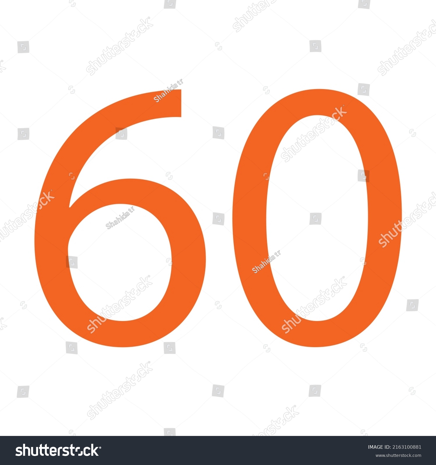 Number 60 Simple Clip Art Vector Stock Vector Royalty Free 2163100881