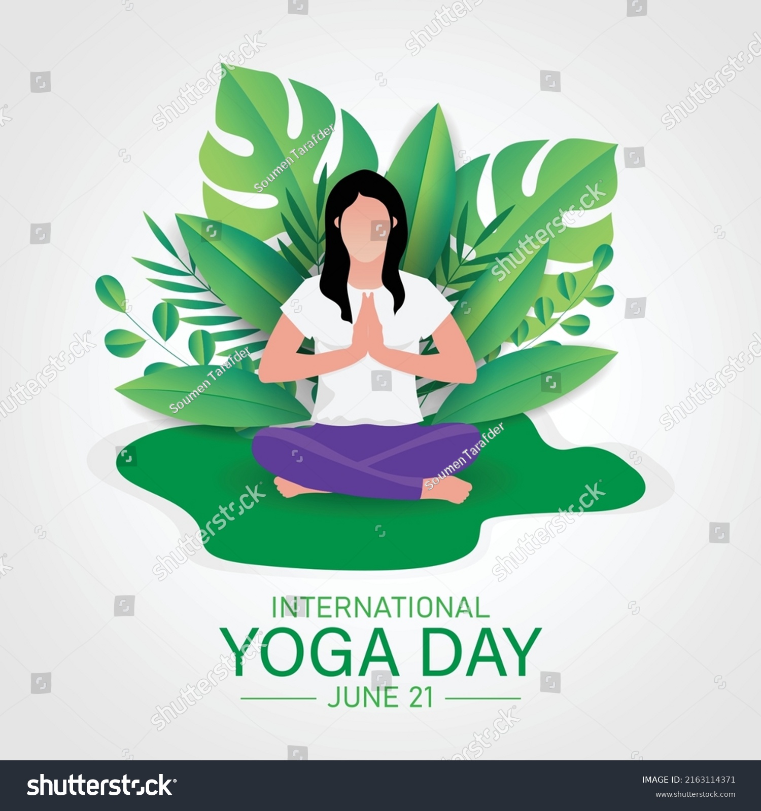 International Yoga Day Banner Poster Template Stock Vector (Royalty ...