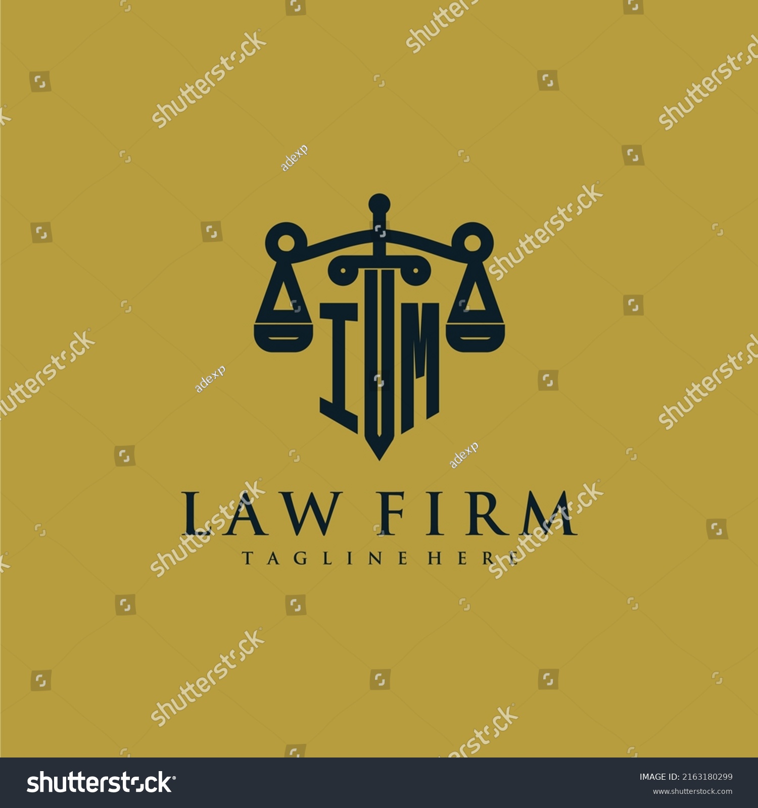 Im Initial Monogram Lawfirm Logo Sword Stock Vector (Royalty Free ...