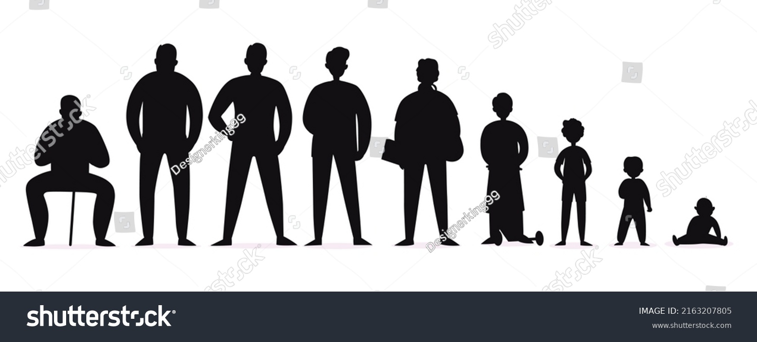 Generations Men Growing Silhouettes Premium Vector Stock Vector 