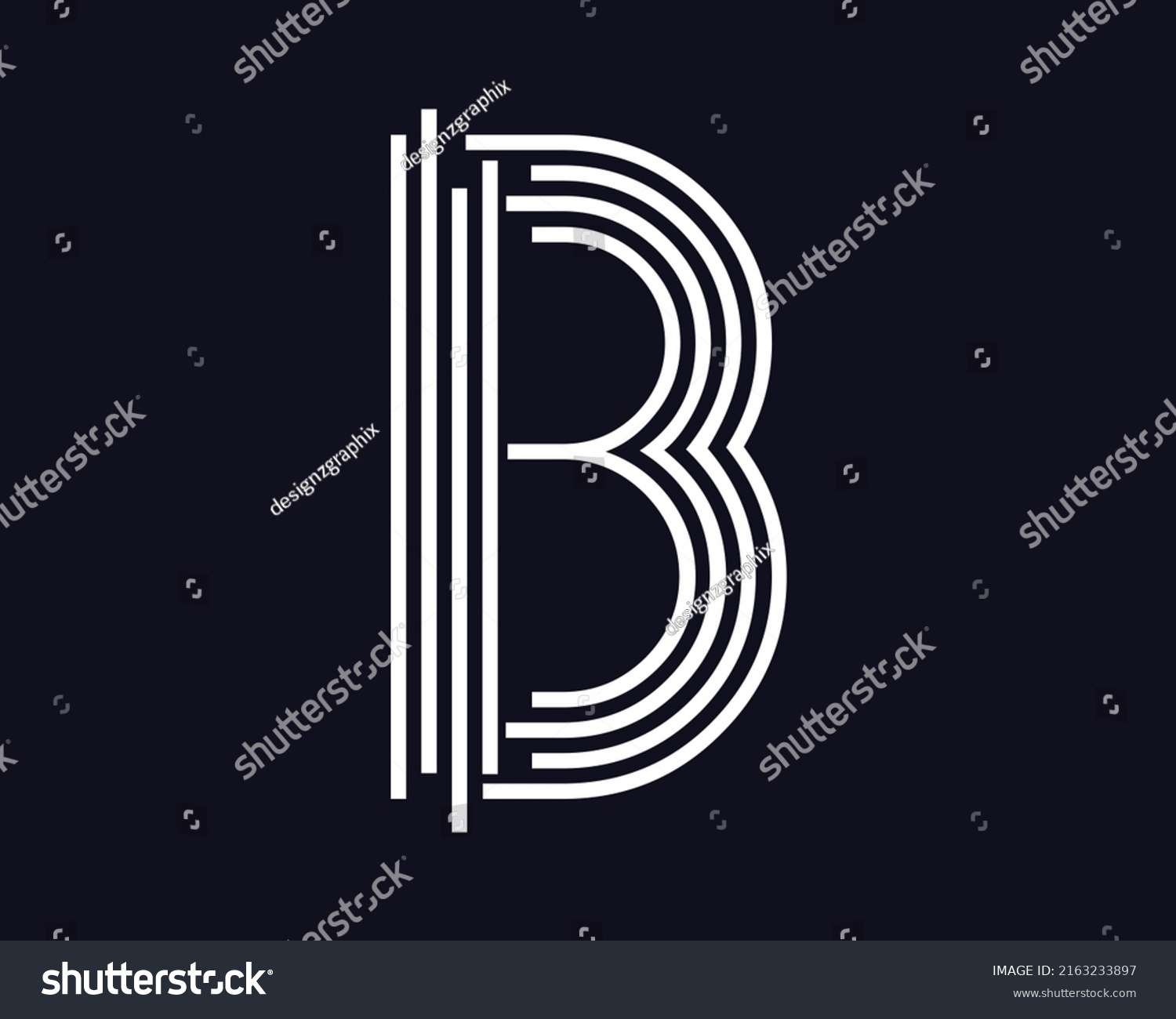 Minimalist Simple Modern B Letter Icon Stock Vector (Royalty Free ...