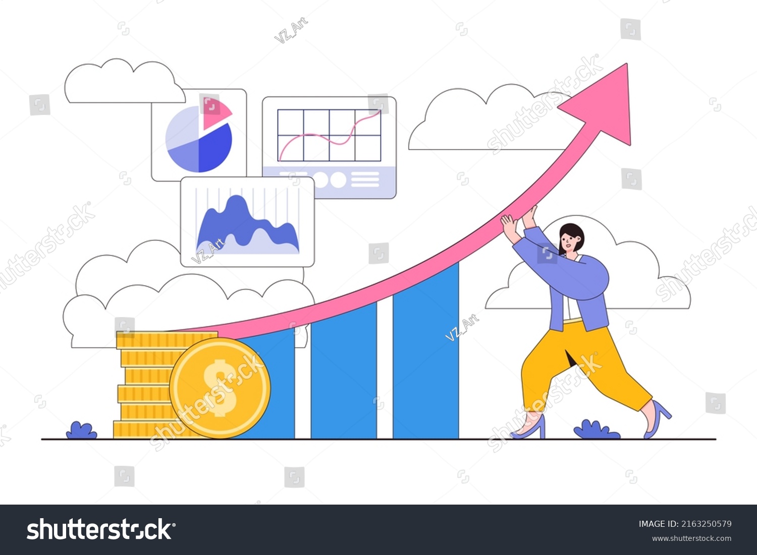 Work Improvement Career Growth Performance Order Stock Vector (Royalty ...