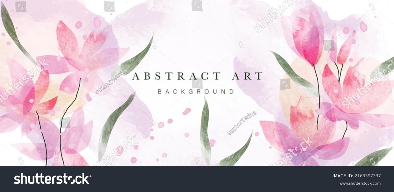 Spring Floral Watercolor Vector Background Botanical Stock Vector Royalty Free 2163397337 7682