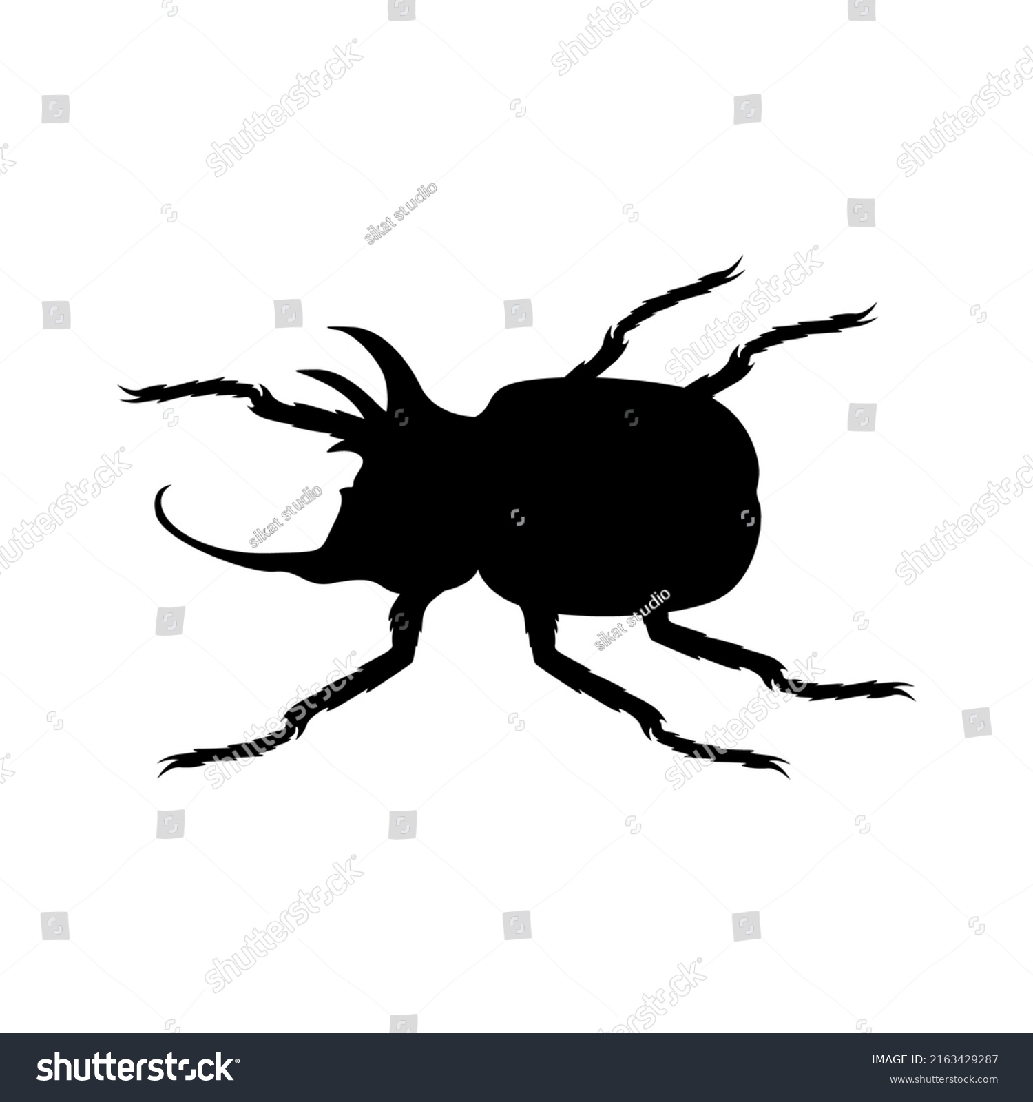 Vector Image Beetle Insect Black Silhouette Stock Vector (Royalty Free ...