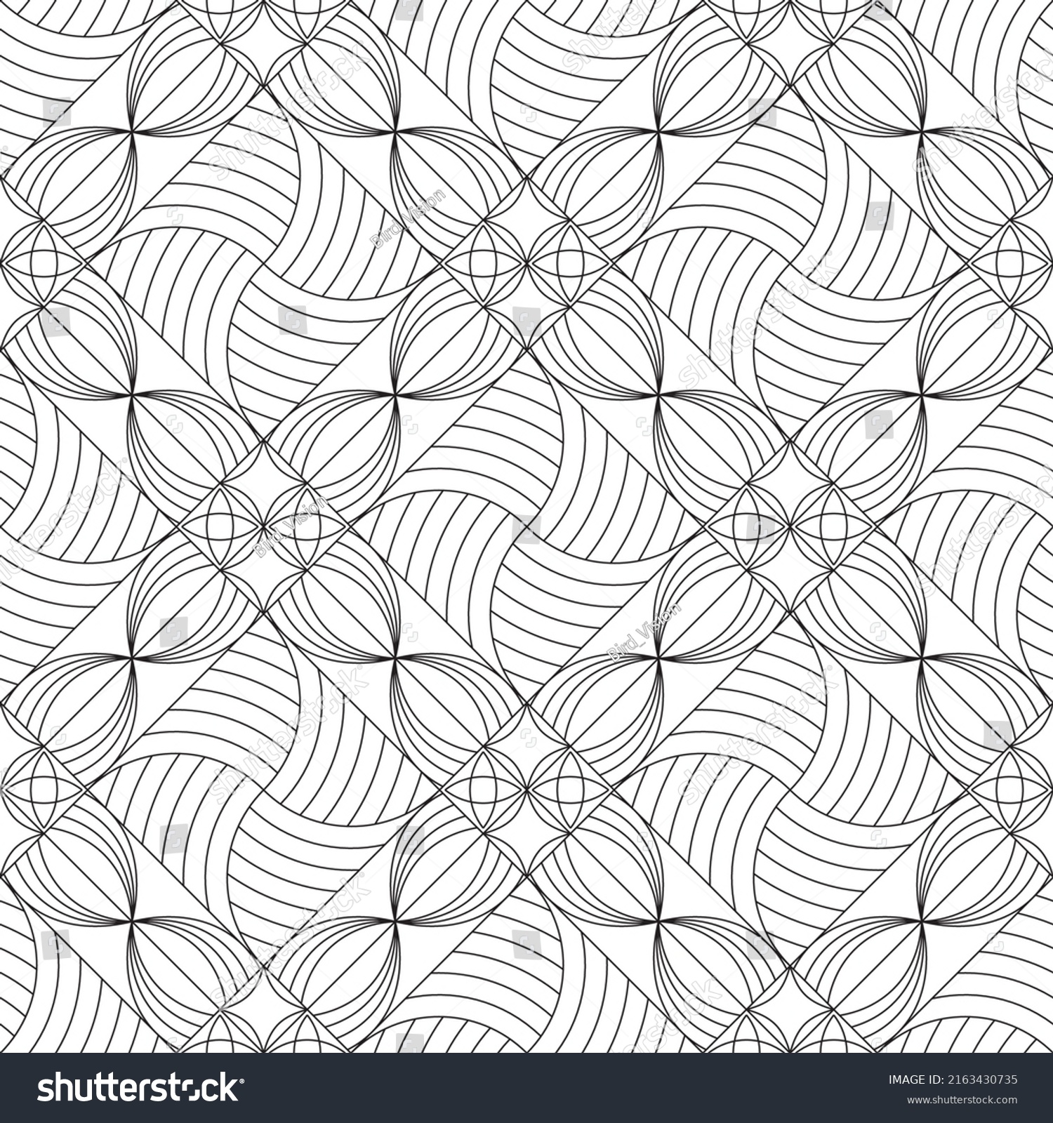 Seamless Pattern Vector Geometric Shapes Black Stock Vector (Royalty ...