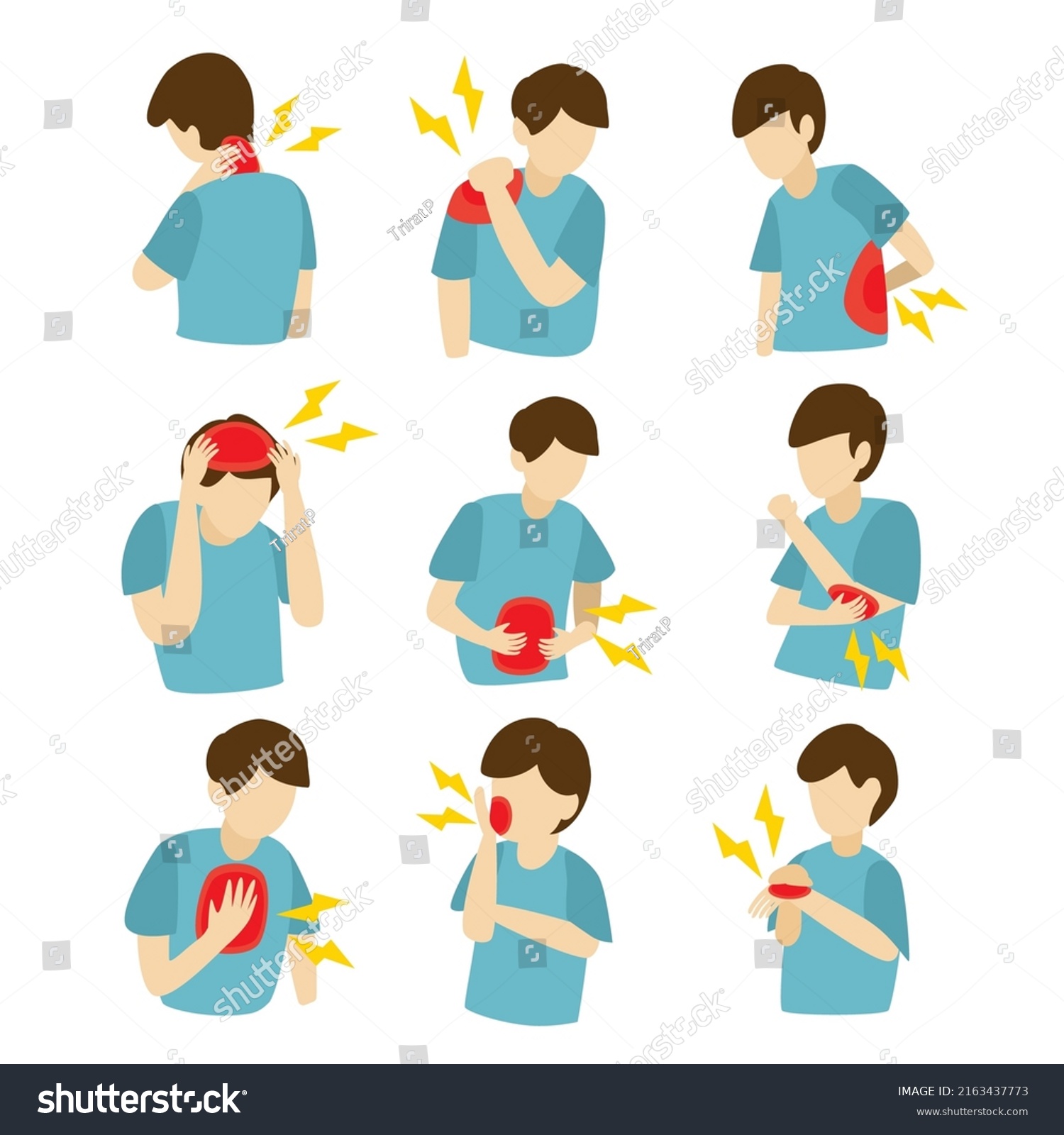 Man Pain Pointinfographic Vector Illustration Stock Vector (Royalty ...