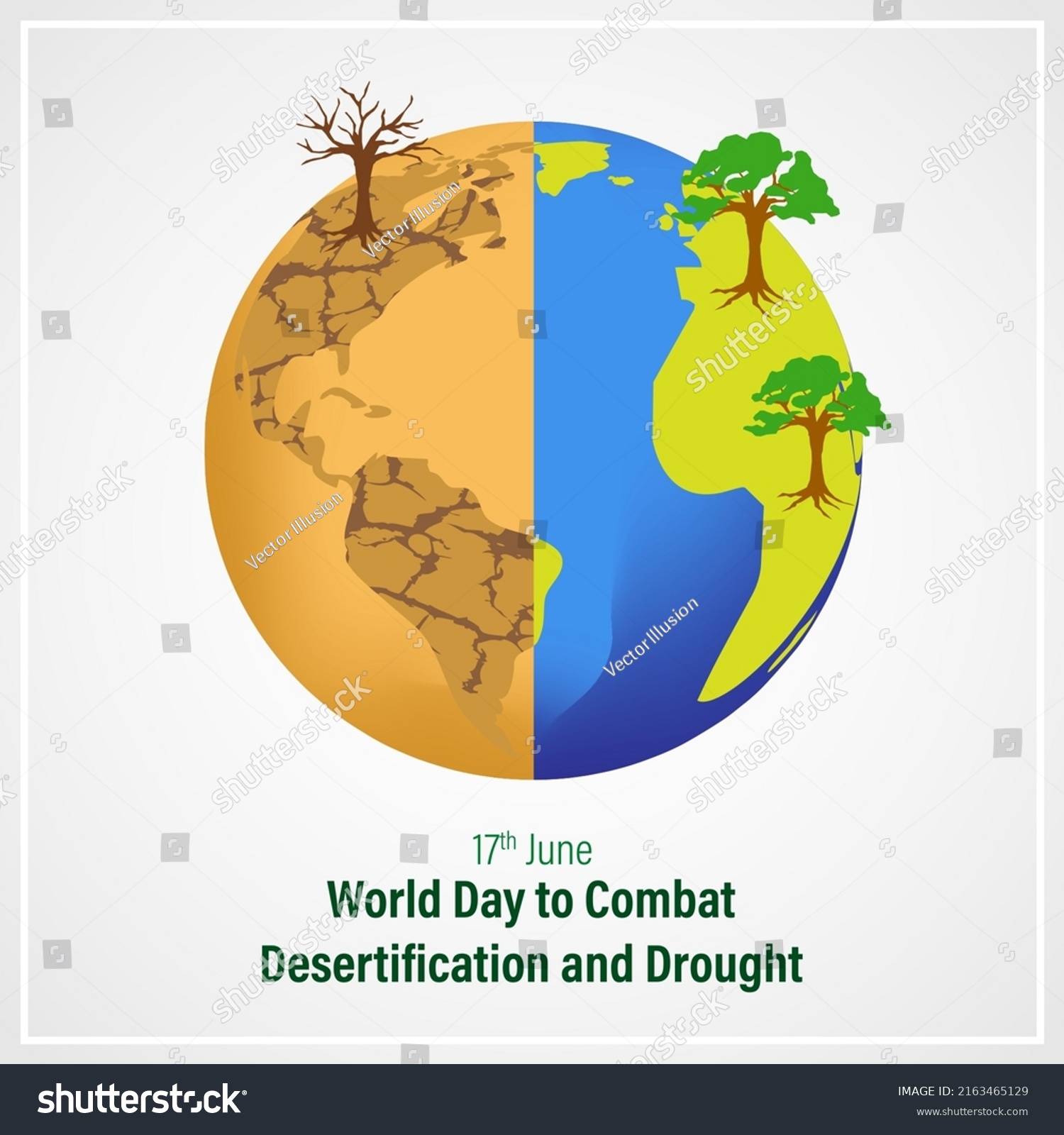 Vector Illustration World Day Combat Desertification Stock Vector ...