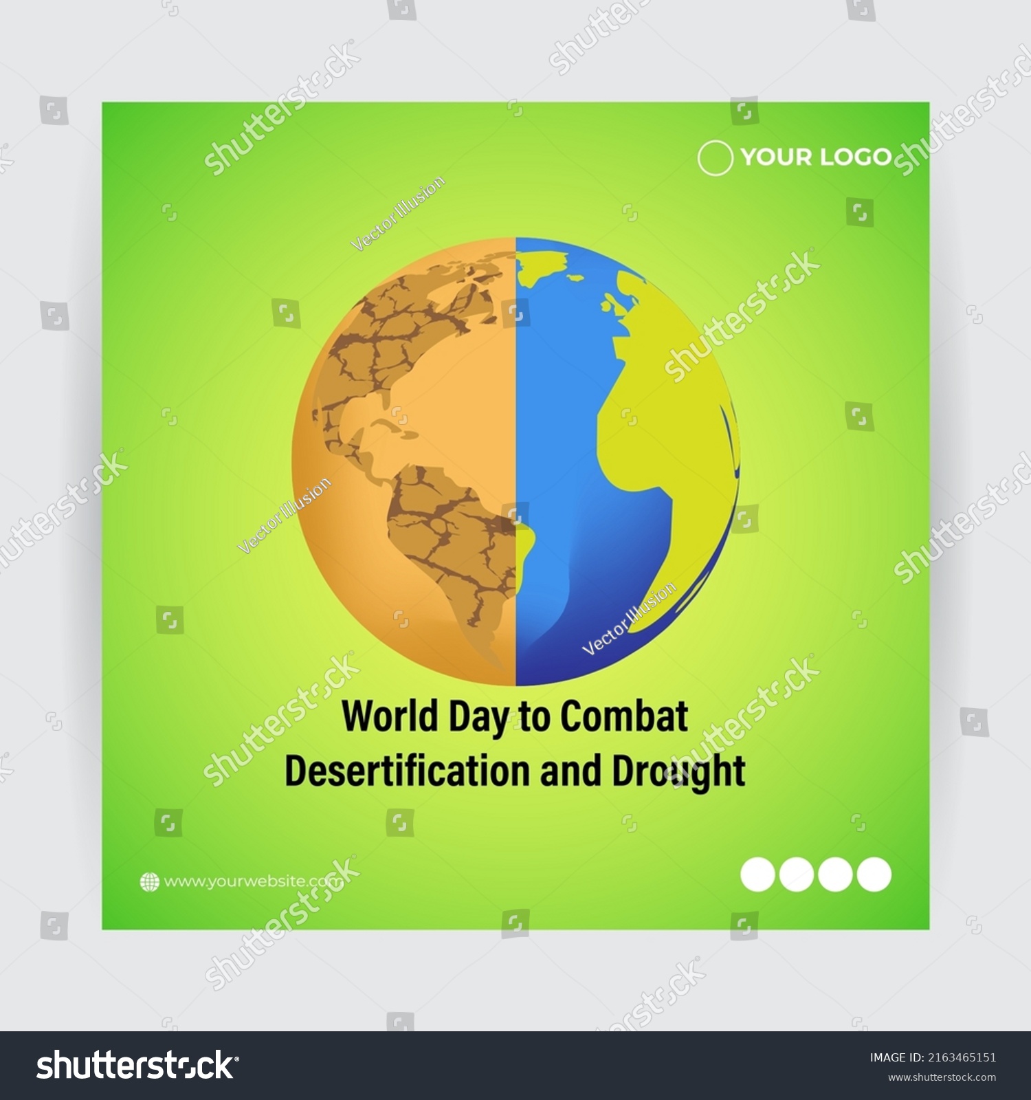 Vector Illustration World Day Combat Desertification Stock Vector ...