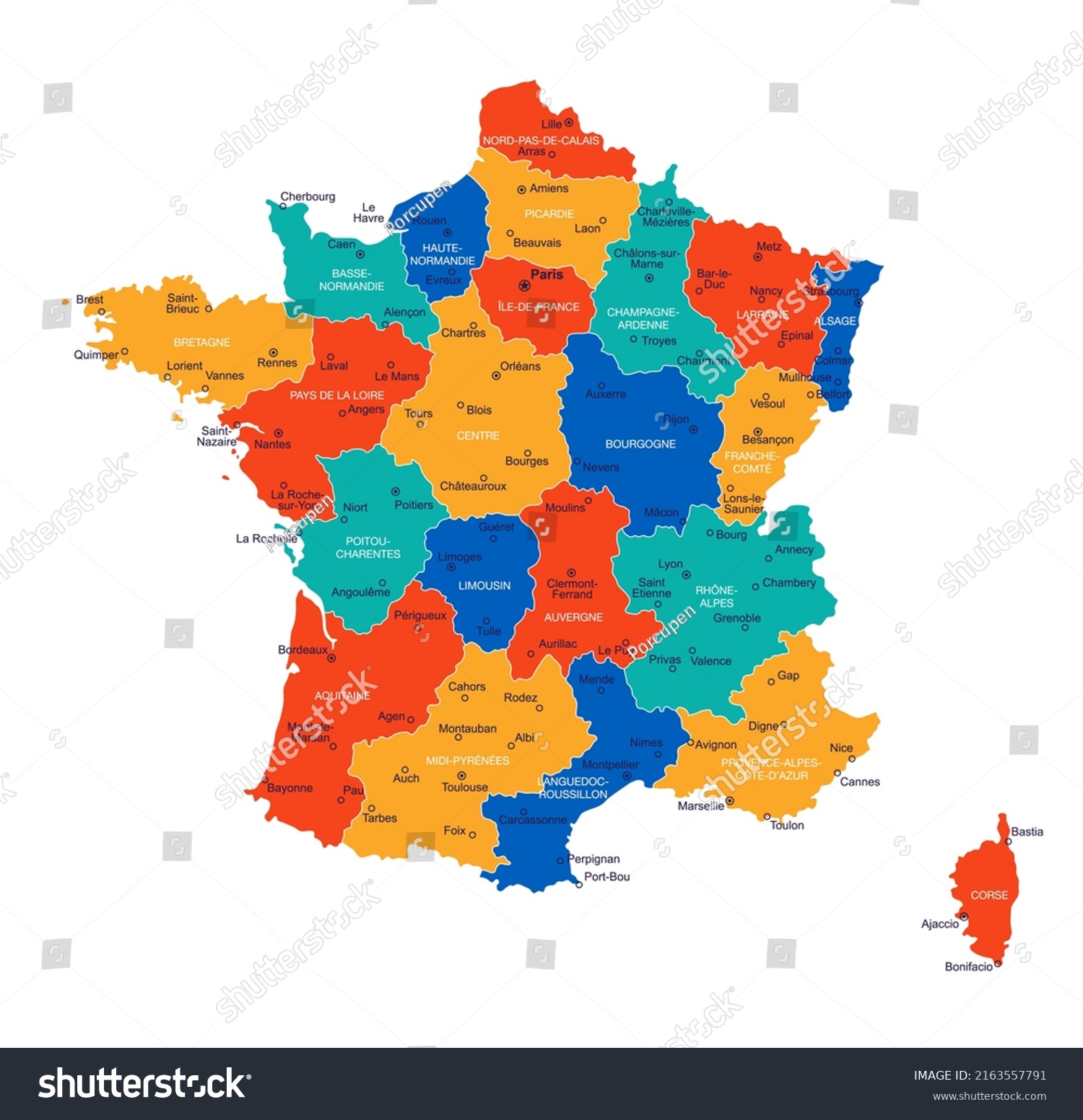 Map France Highly Detailed Vector Illustration Stock Vector (Royalty ...