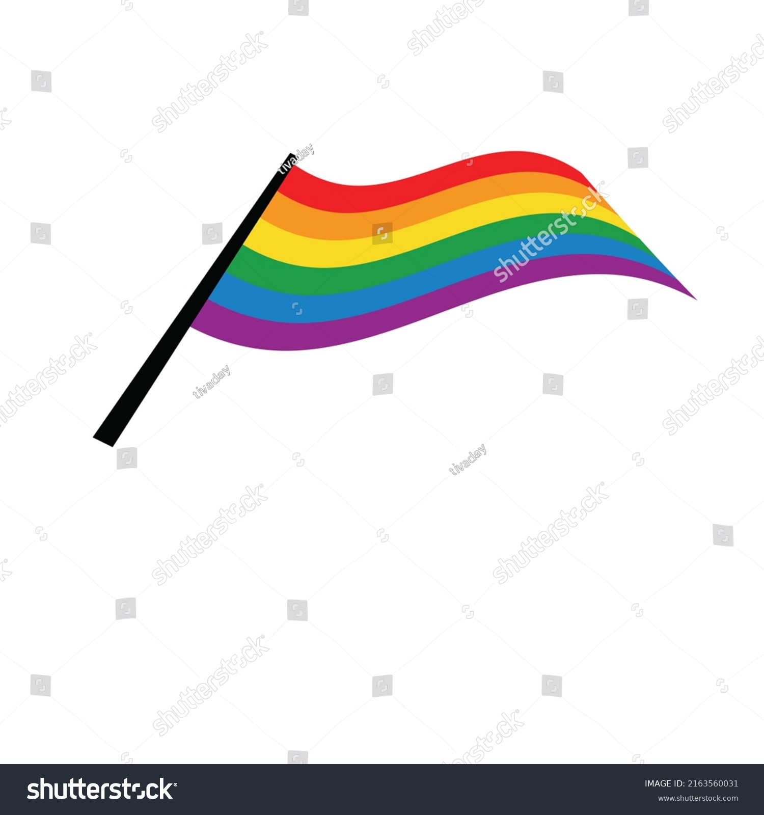 Rainbow Pride Flag Lgbtq White Background Stock Illustration 2163560031 ...