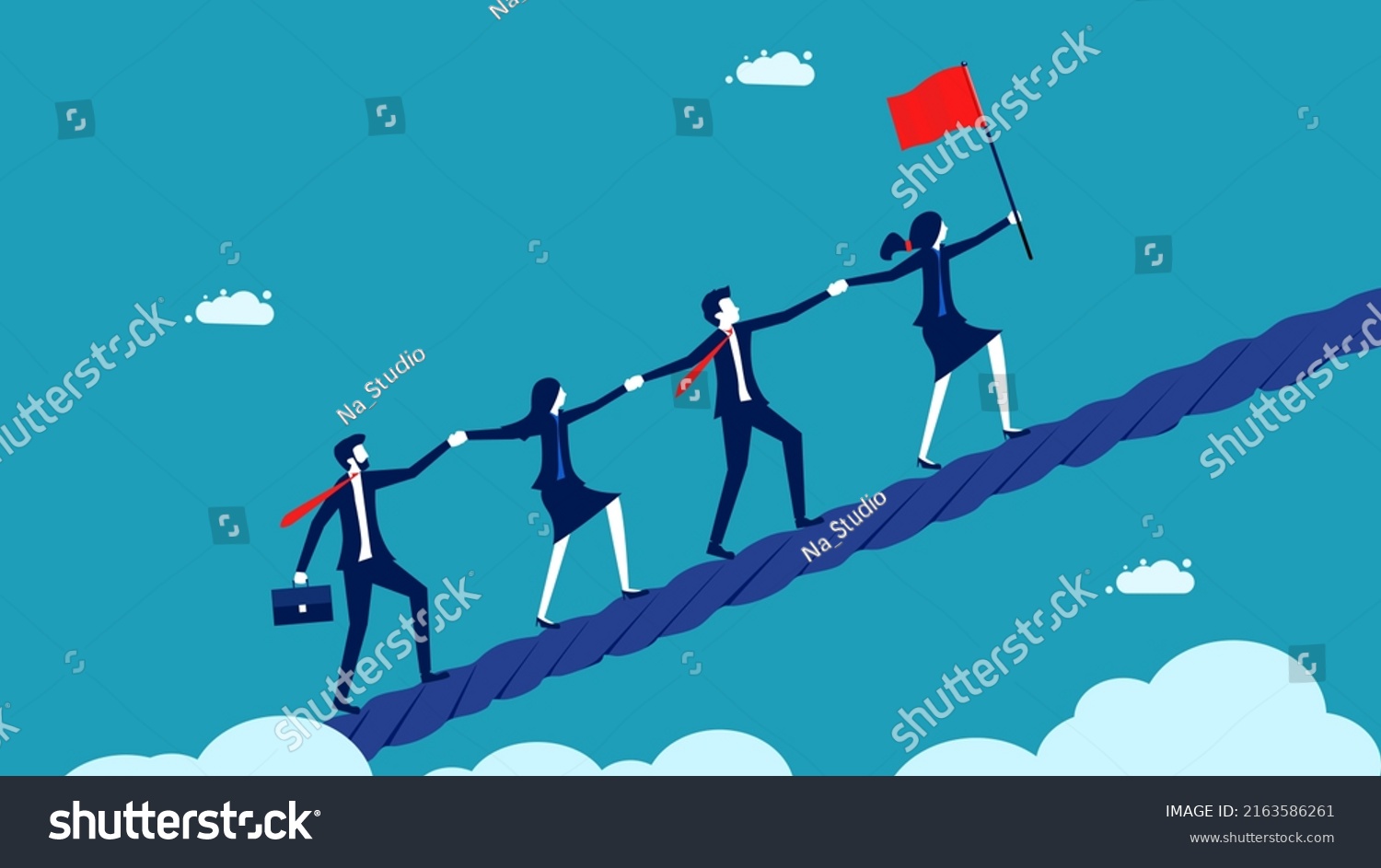 Teamwork Success Business People Work Together Stock Vector (Royalty ...