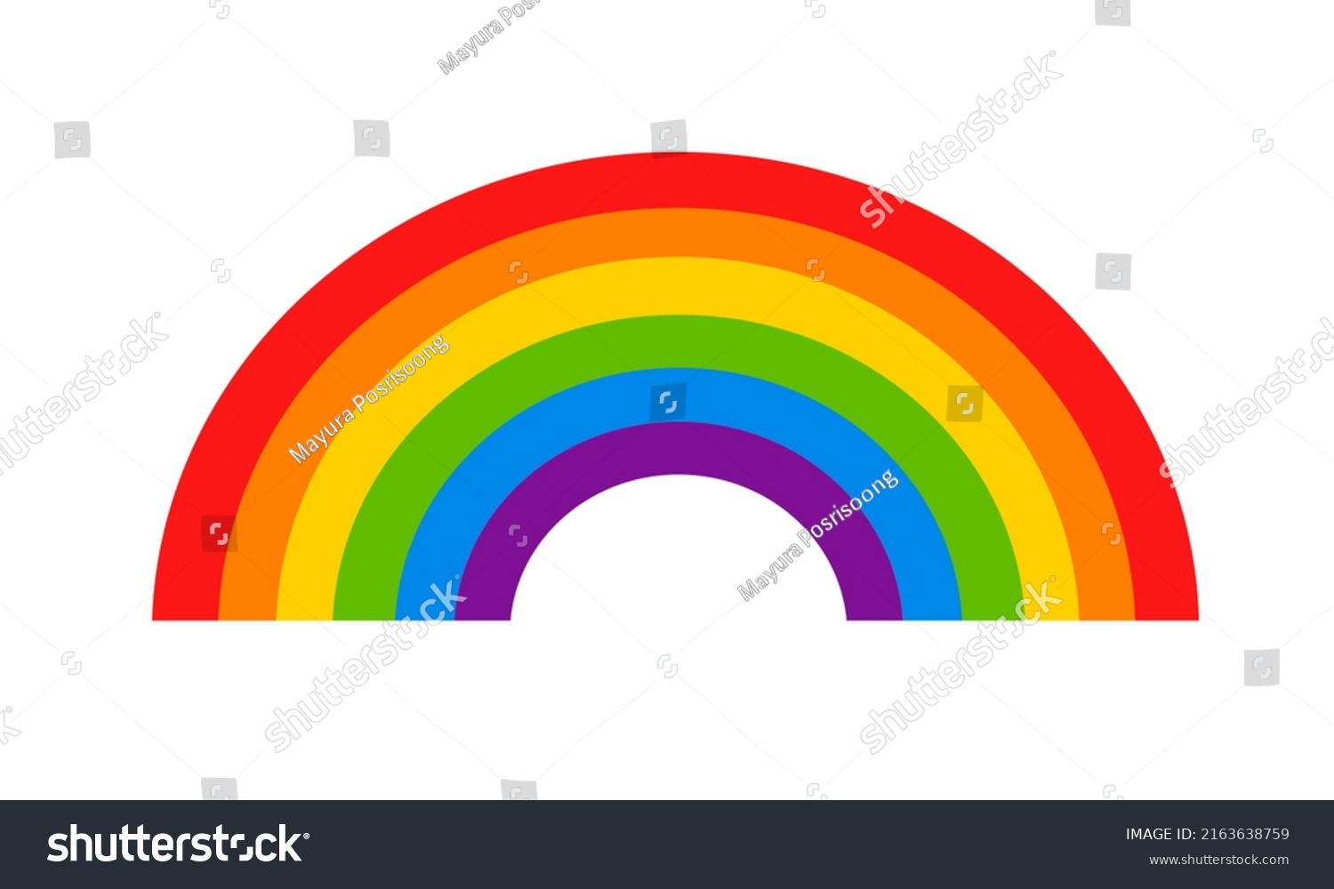 Rainbow Curve Consisting Six Colors Stock Vector (Royalty Free ...