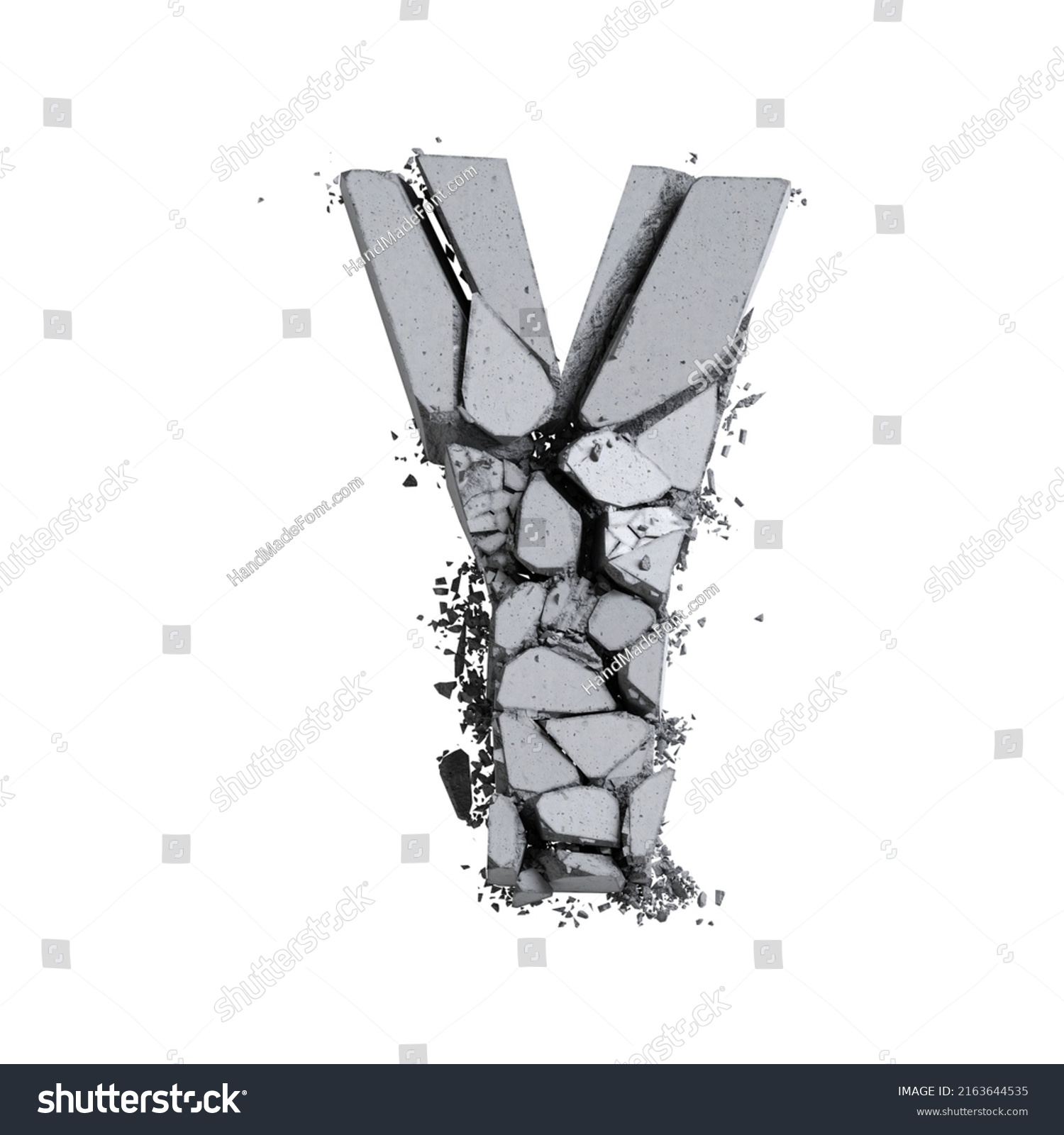 Alphabet Letter Made Broken Concrete Block Stock Illustration ...