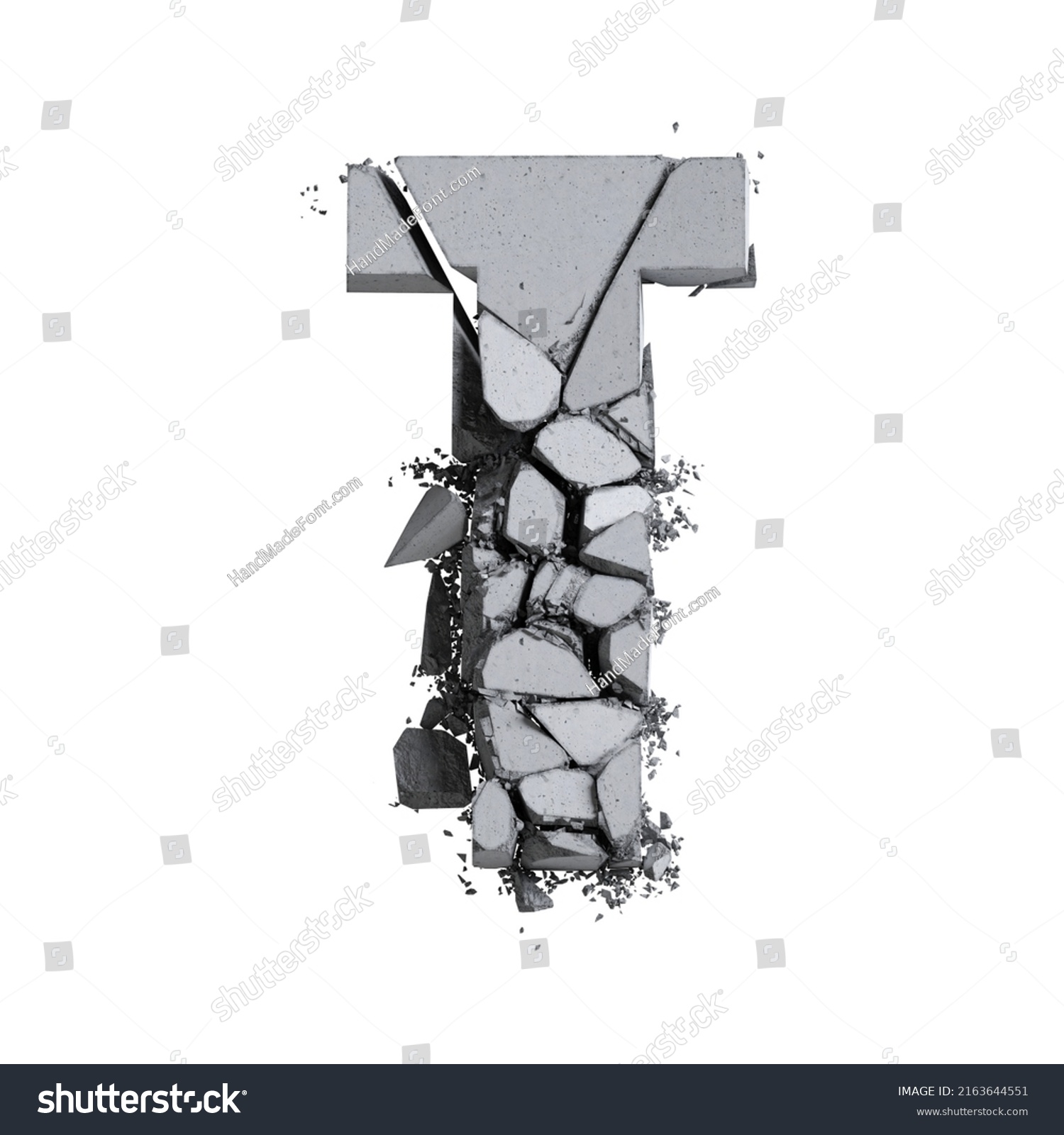 Alphabet Letter Made Broken Concrete Block Stock Illustration ...