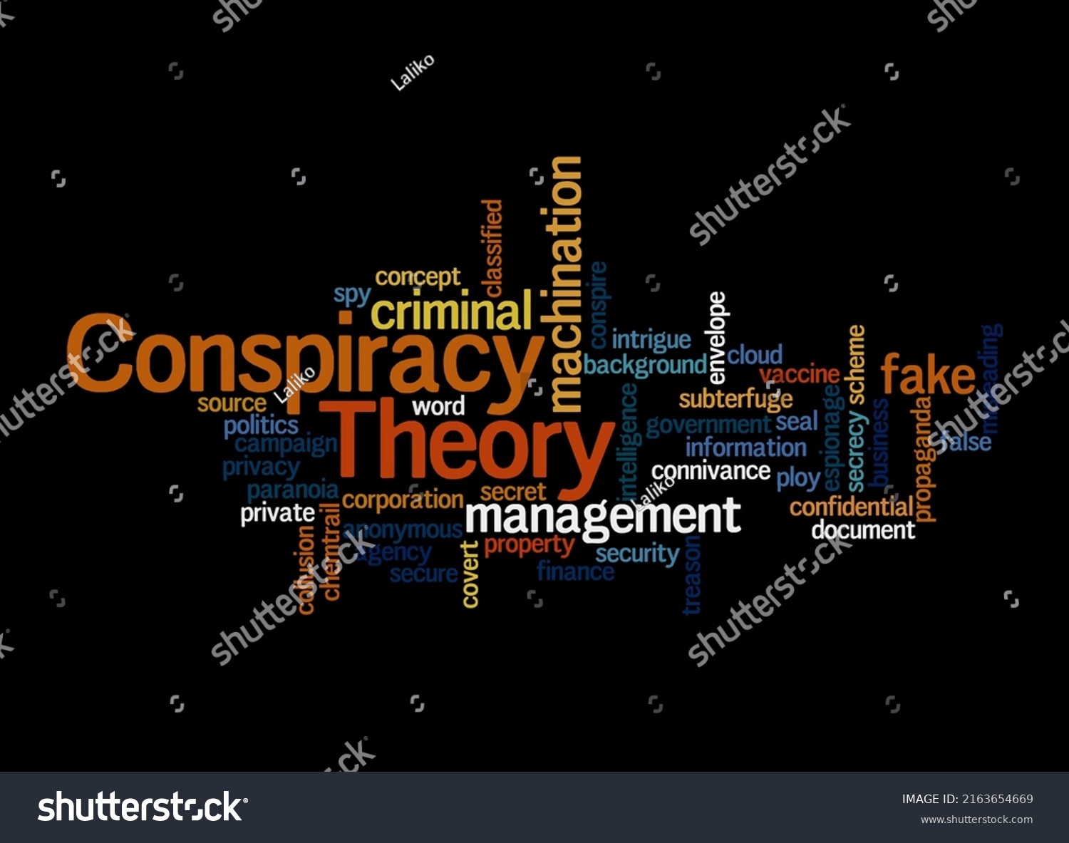 Word Cloud Conspiracy Theory Isolated On Stock Illustration 2163654669 ...