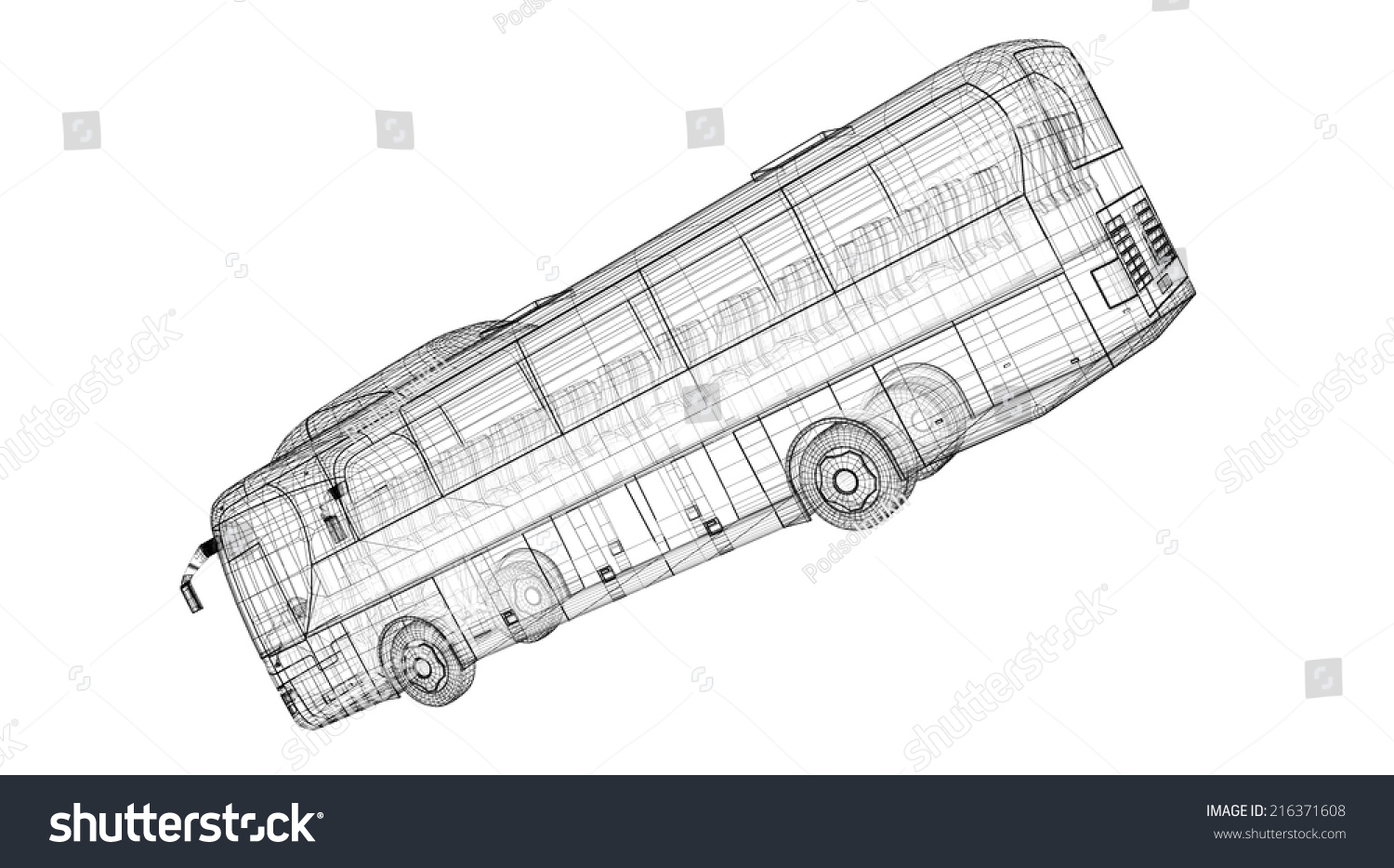 Bus Autobus Model Body Structure Wire Stock Illustration 216371608 ...