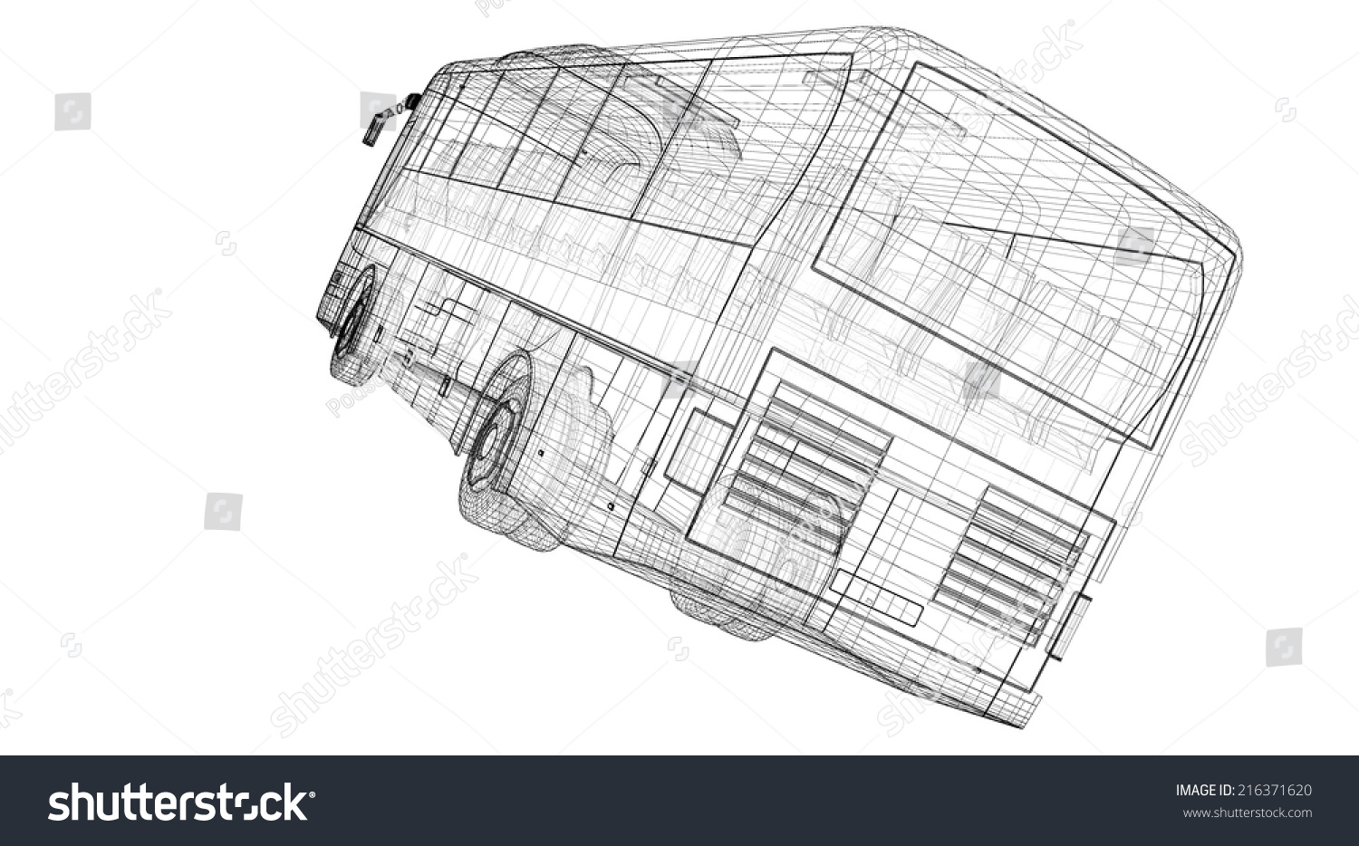 Bus Autobus Model Body Structure Wire Stock Illustration 216371620 