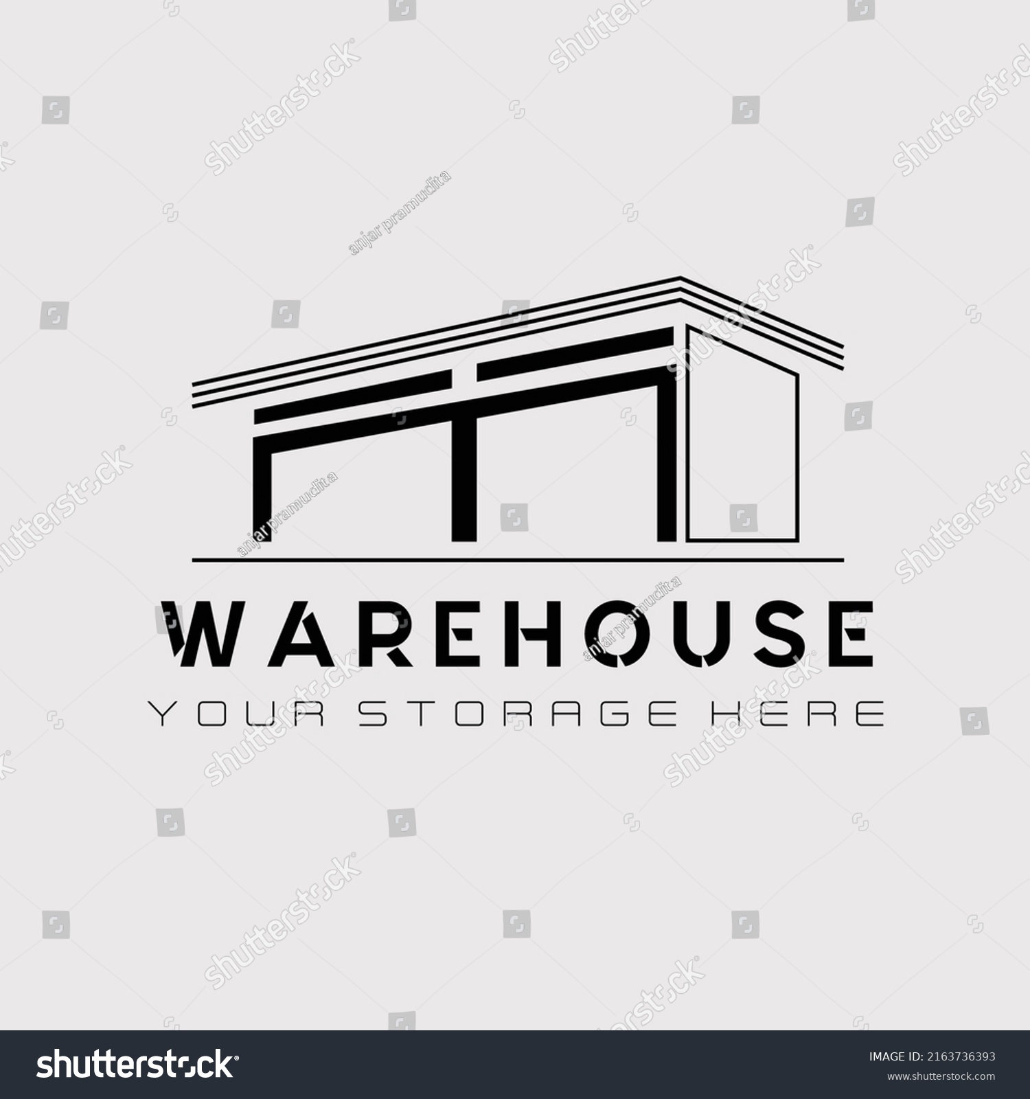 Silhouette Warehouse Logo Vector Illustration Design Stock Vector ...